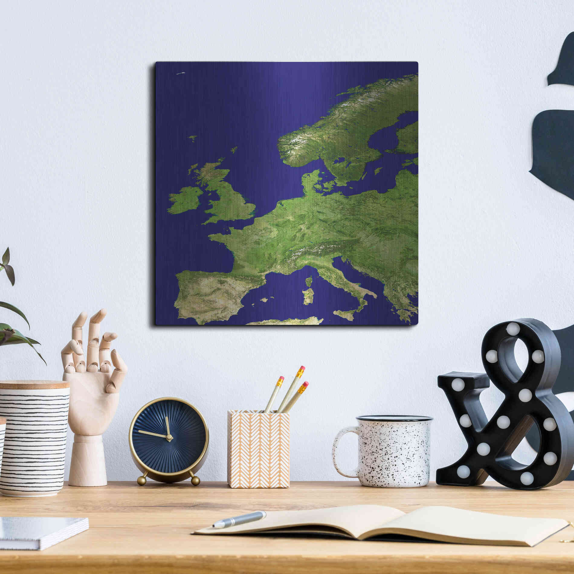Luxe Metal Art 'Earth as Art: Europe' Metal Wall Art,12x12