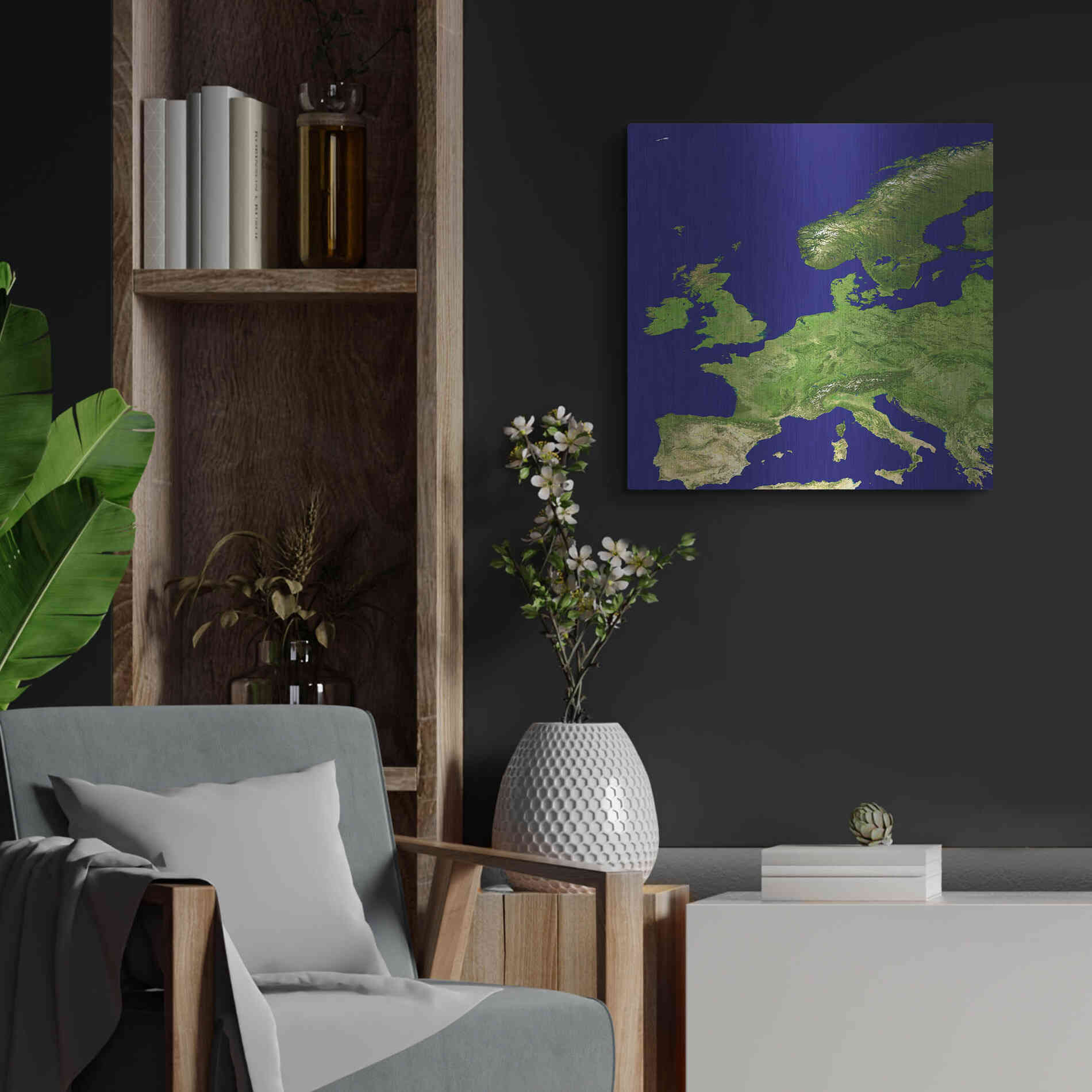 Luxe Metal Art 'Earth as Art: Europe' Metal Wall Art,24x24