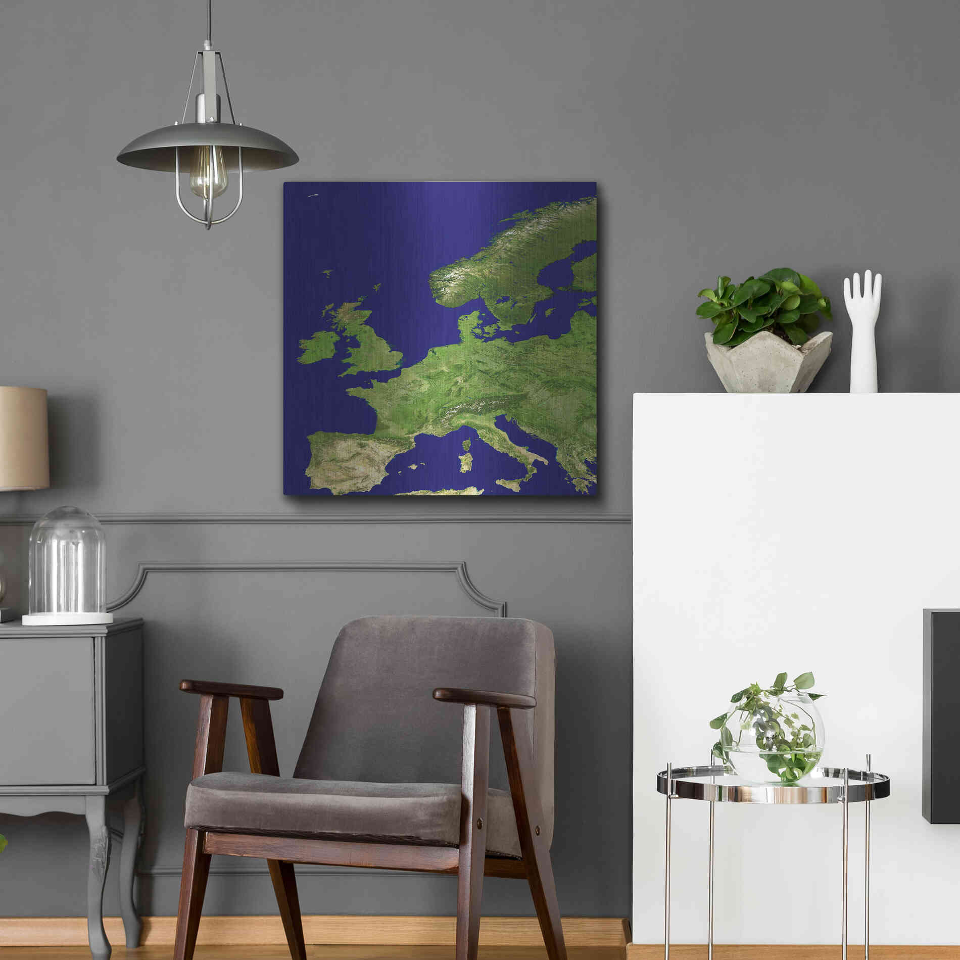 Luxe Metal Art 'Earth as Art: Europe' Metal Wall Art,24x24