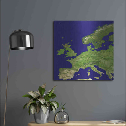 Luxe Metal Art 'Earth as Art: Europe' Metal Wall Art,24x24