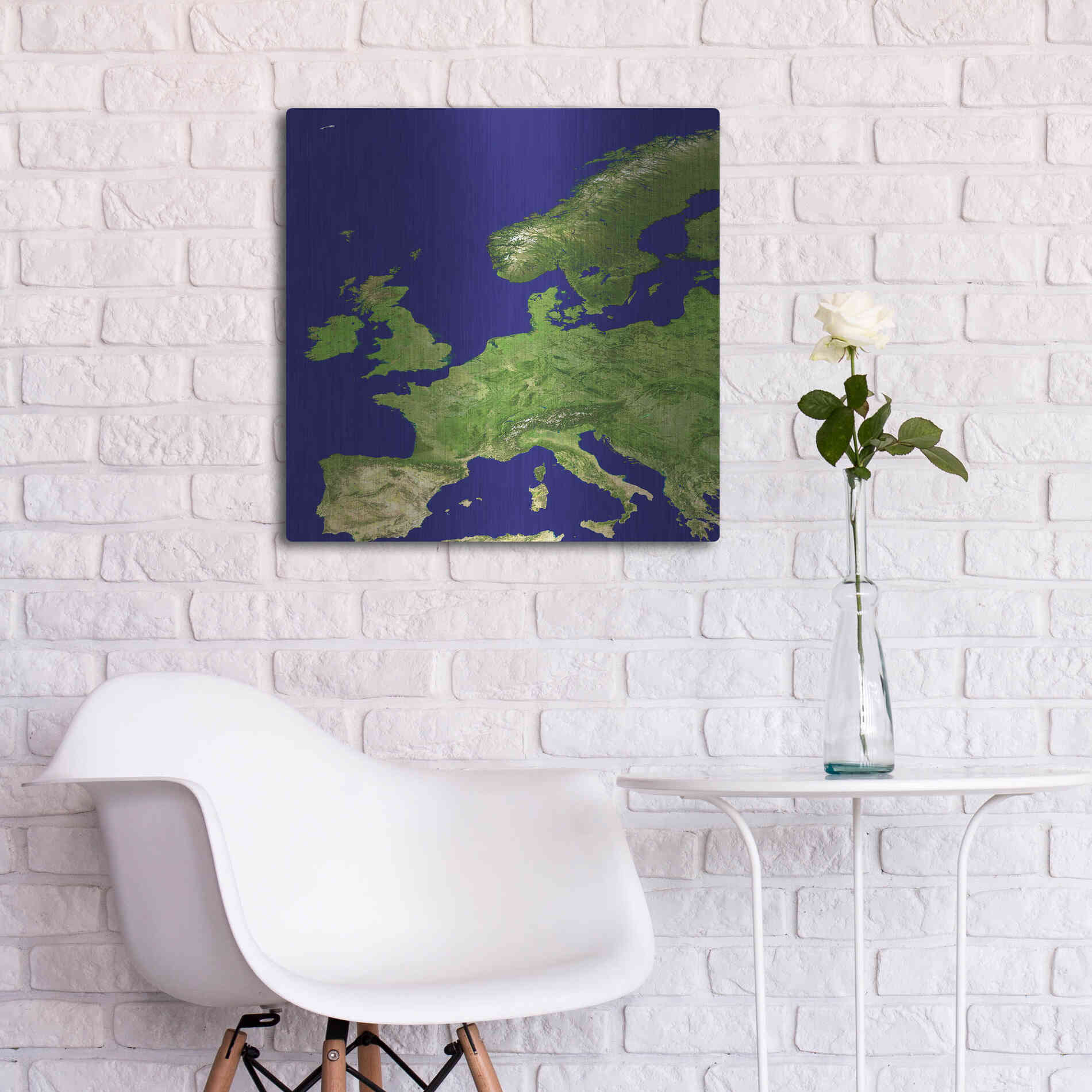 Luxe Metal Art 'Earth as Art: Europe' Metal Wall Art,24x24