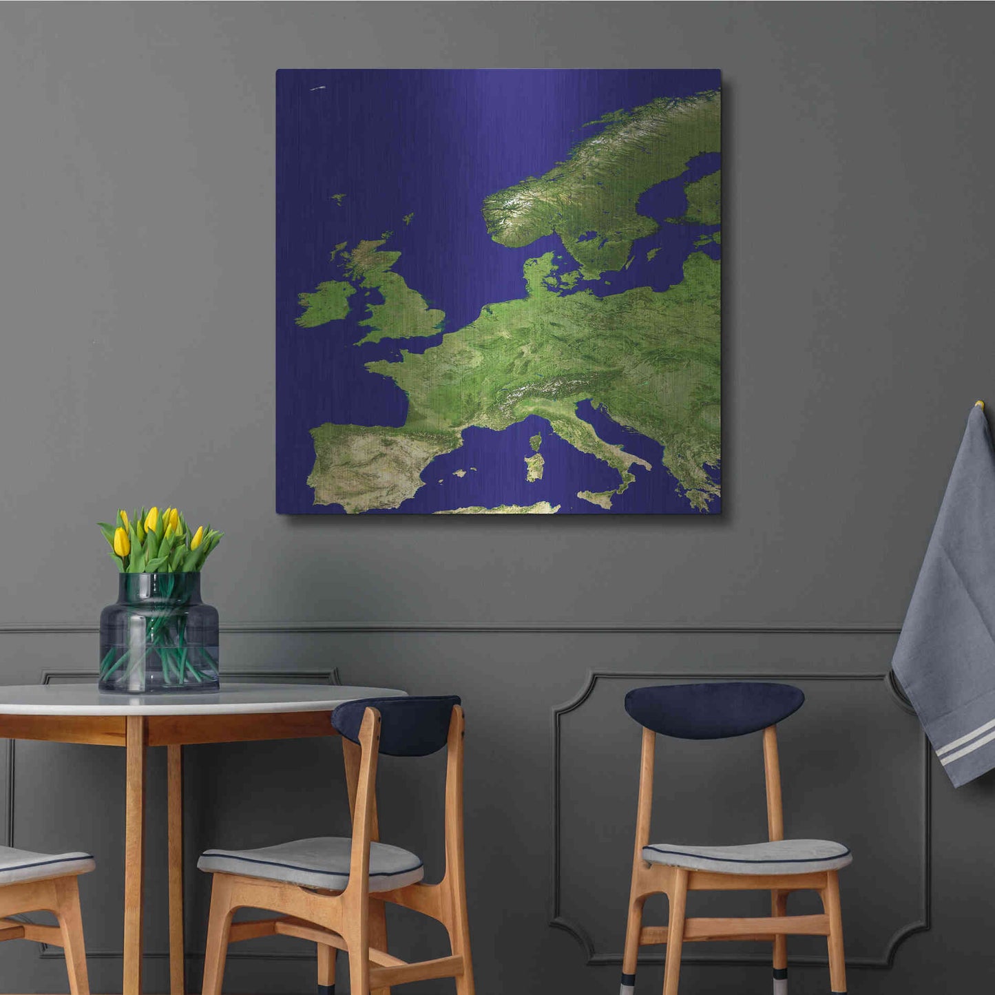 Luxe Metal Art 'Earth as Art: Europe' Metal Wall Art,36x36
