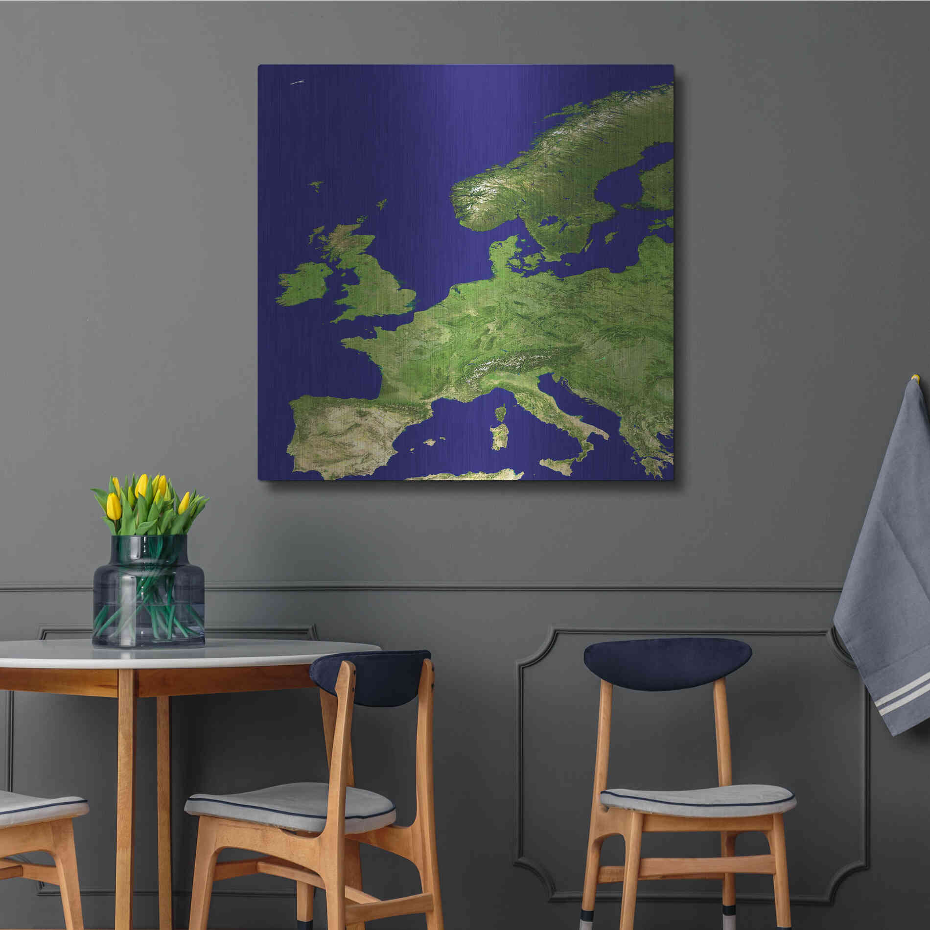 Luxe Metal Art 'Earth as Art: Europe' Metal Wall Art,36x36
