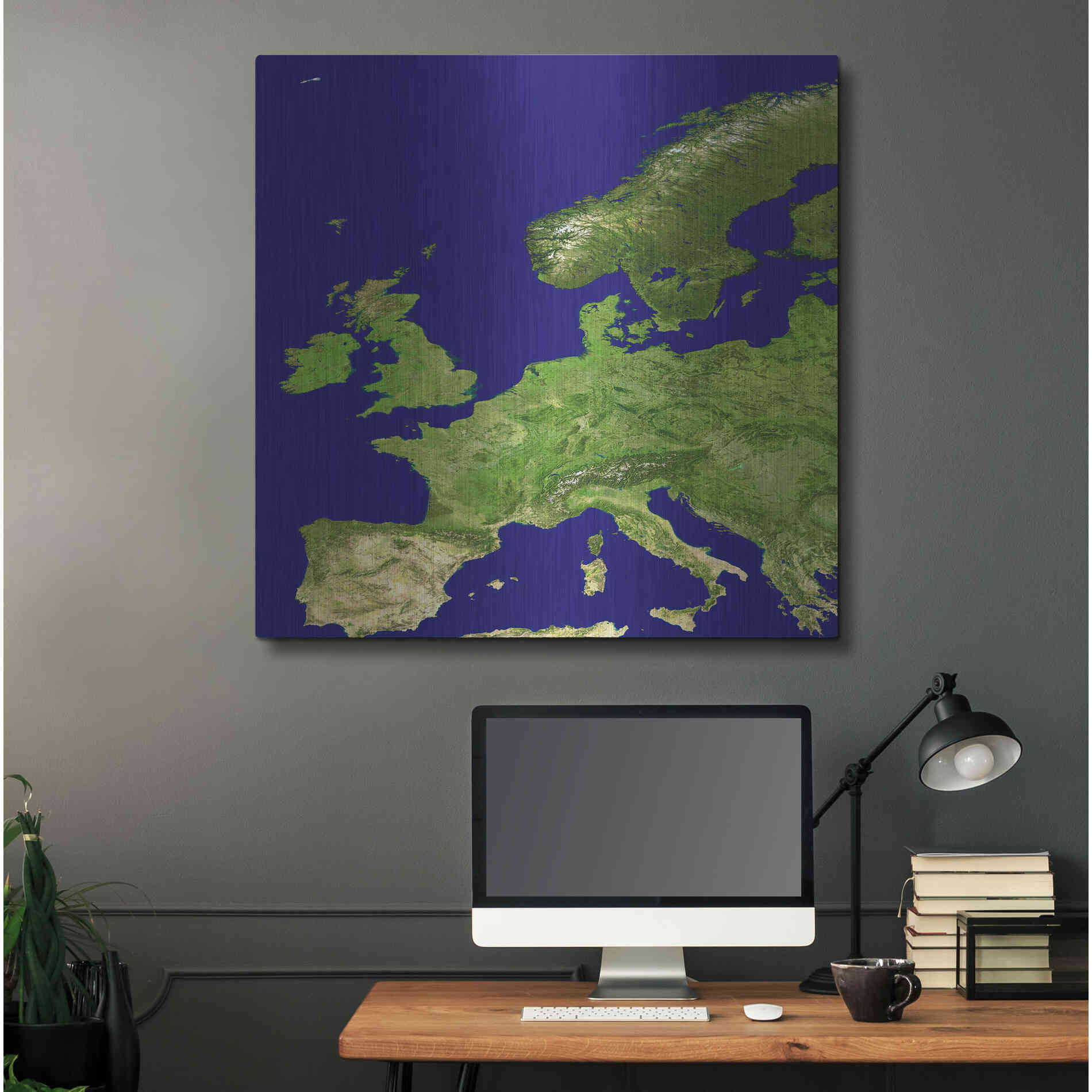 Luxe Metal Art 'Earth as Art: Europe' Metal Wall Art,36x36