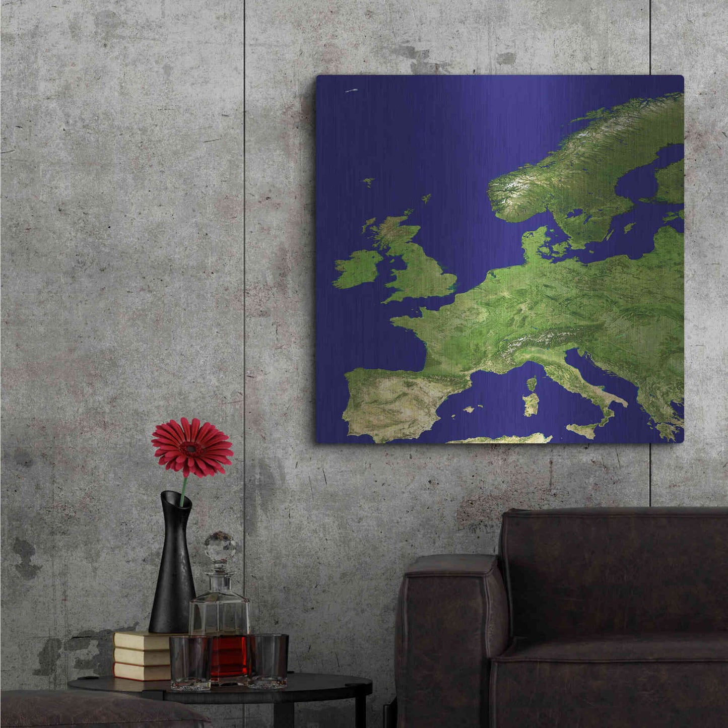 Luxe Metal Art 'Earth as Art: Europe' Metal Wall Art,36x36