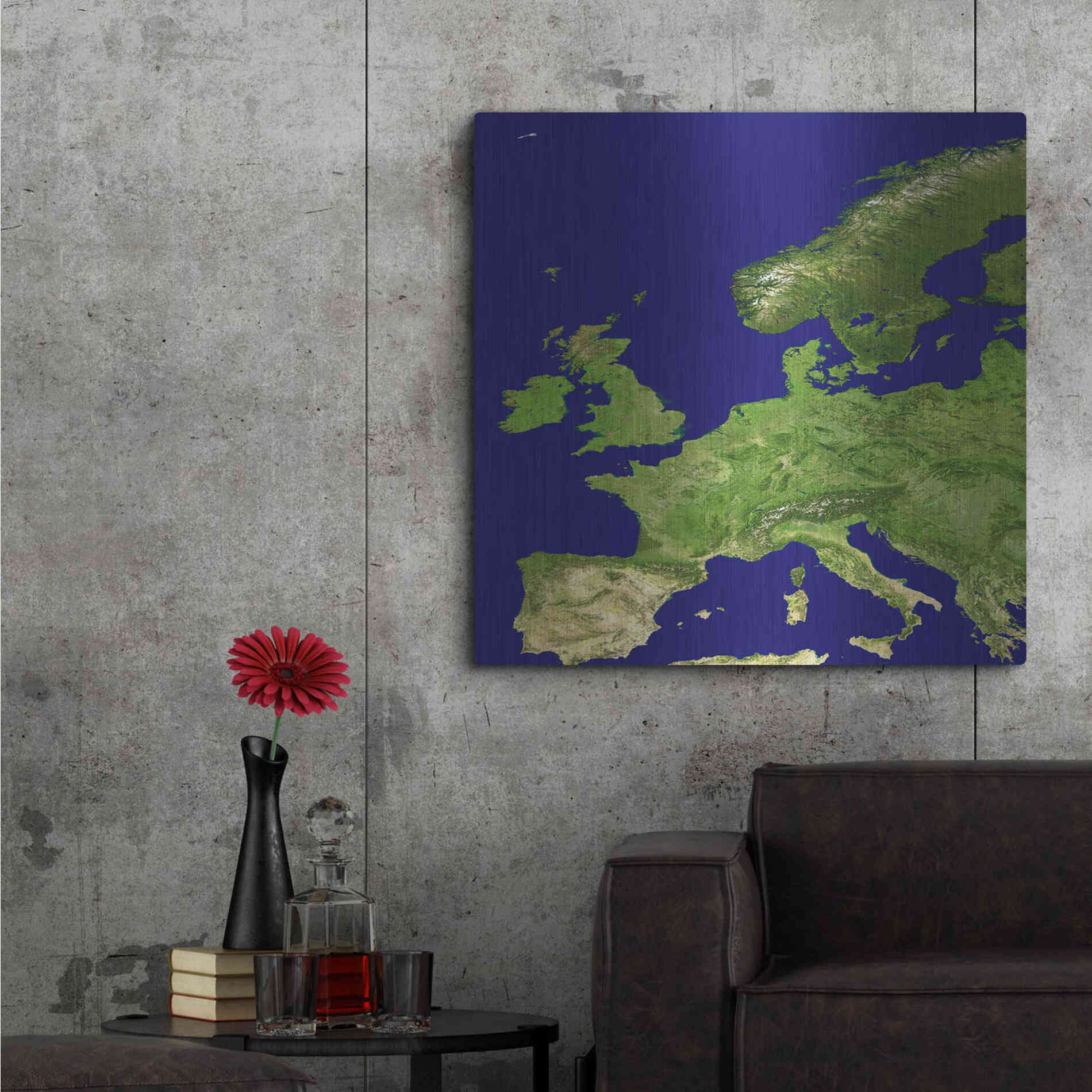 Luxe Metal Art 'Earth as Art: Europe' Metal Wall Art,36x36