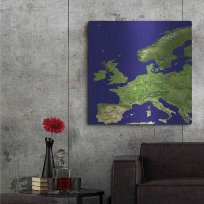 Luxe Metal Art 'Earth as Art: Europe' Metal Wall Art,36x36
