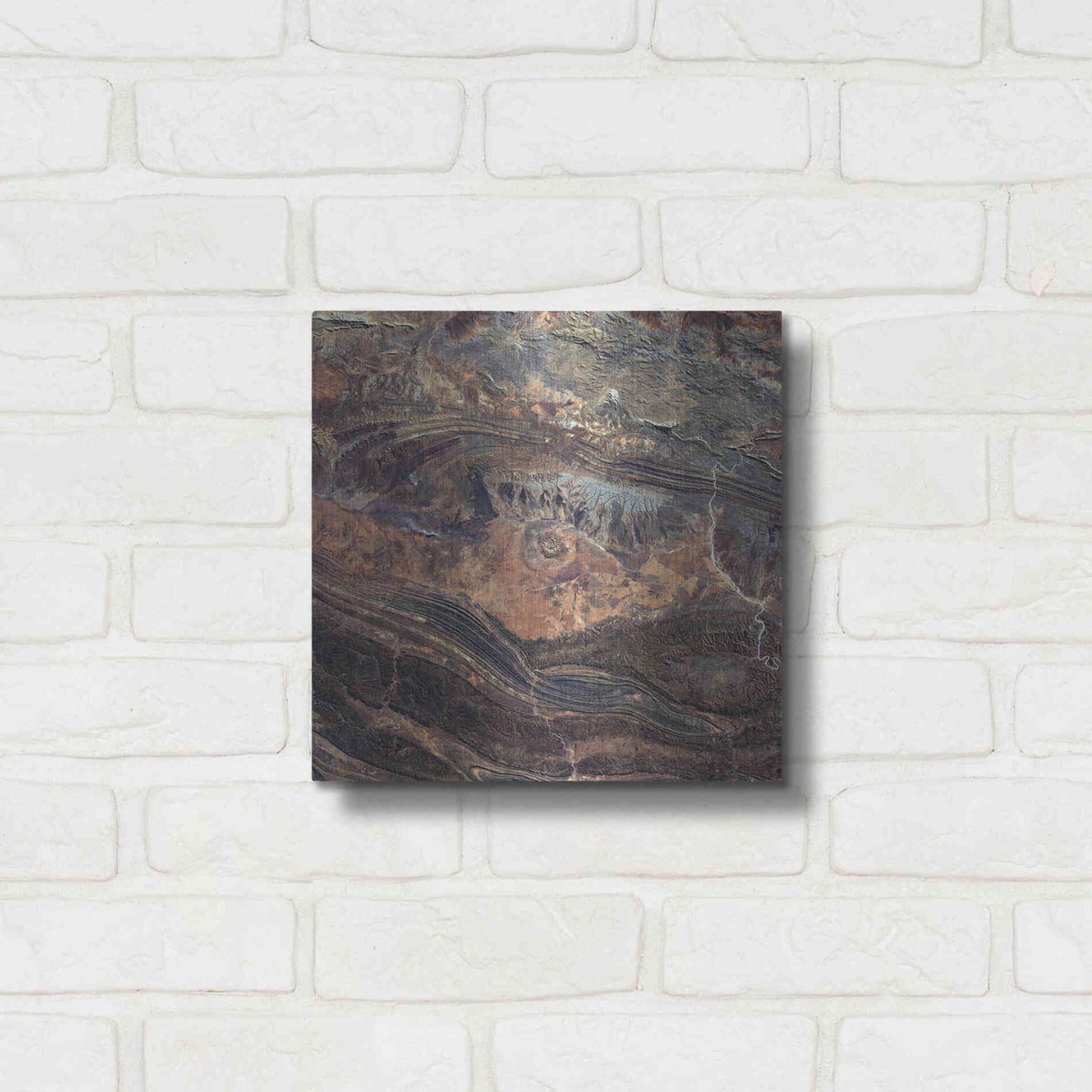Luxe Metal Art 'Earth as Art: Gosses Bluff' Metal Wall Art,12x12