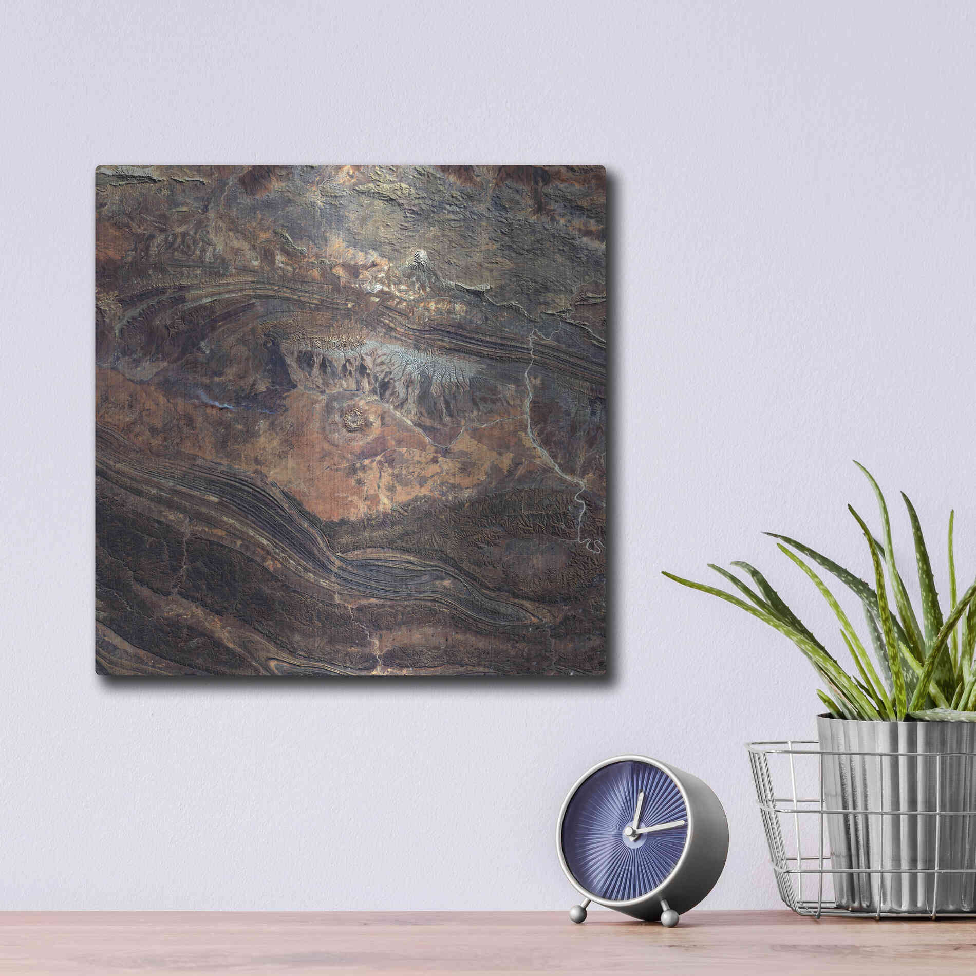 Luxe Metal Art 'Earth as Art: Gosses Bluff' Metal Wall Art,12x12