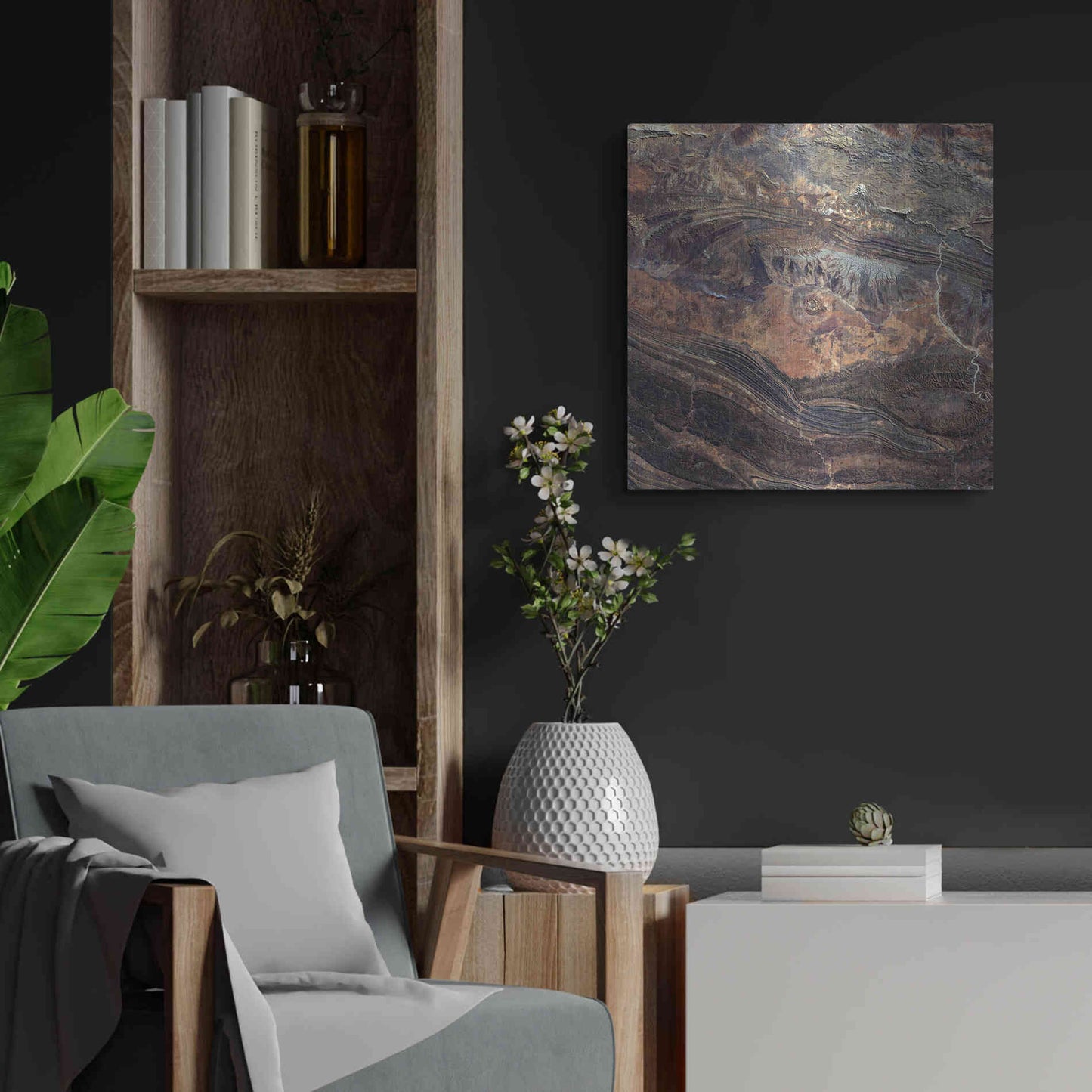 Luxe Metal Art 'Earth as Art: Gosses Bluff' Metal Wall Art,24x24