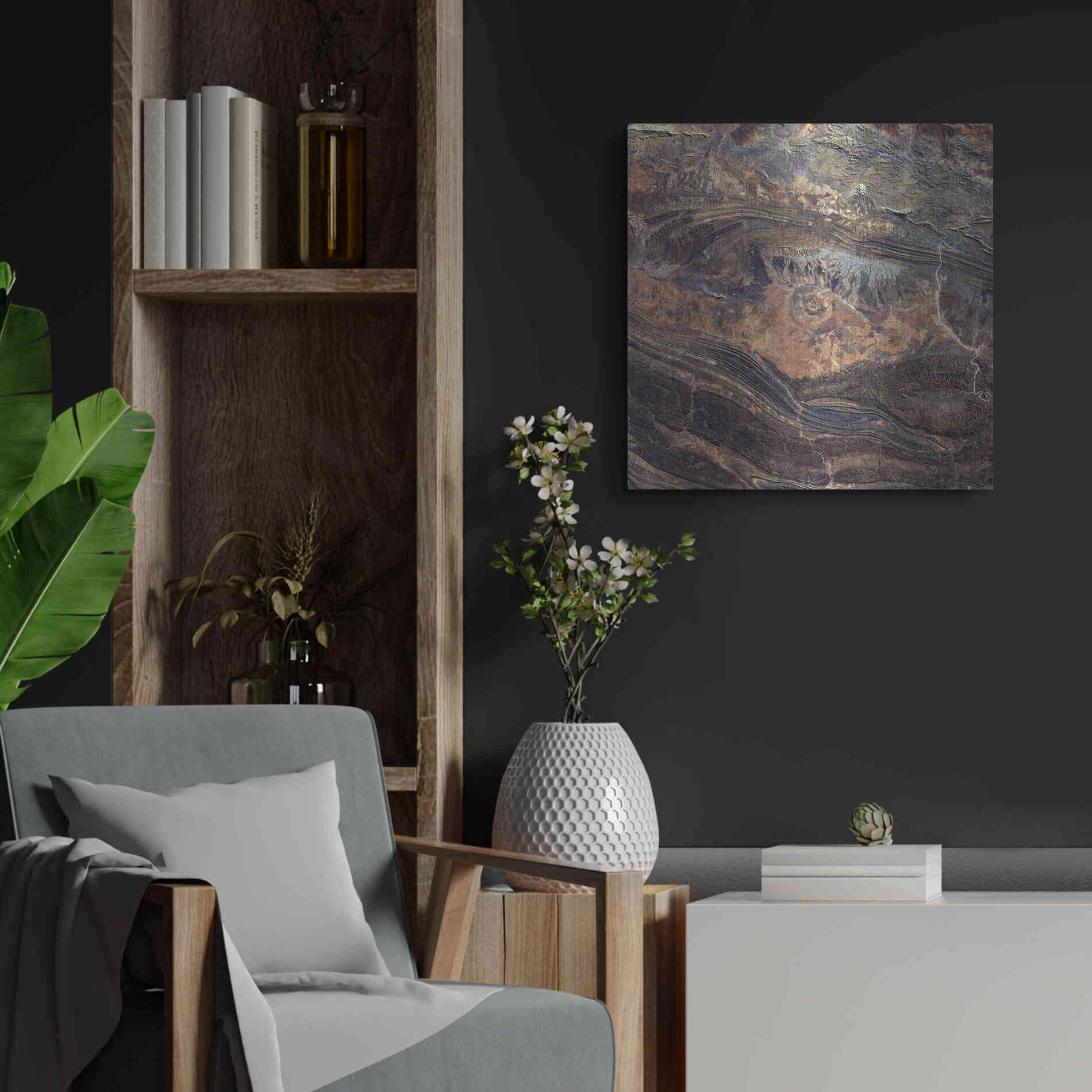 Luxe Metal Art 'Earth as Art: Gosses Bluff' Metal Wall Art,24x24