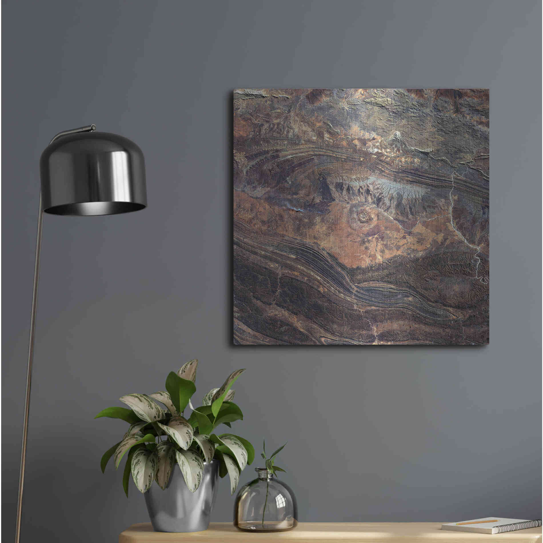 Luxe Metal Art 'Earth as Art: Gosses Bluff' Metal Wall Art,24x24