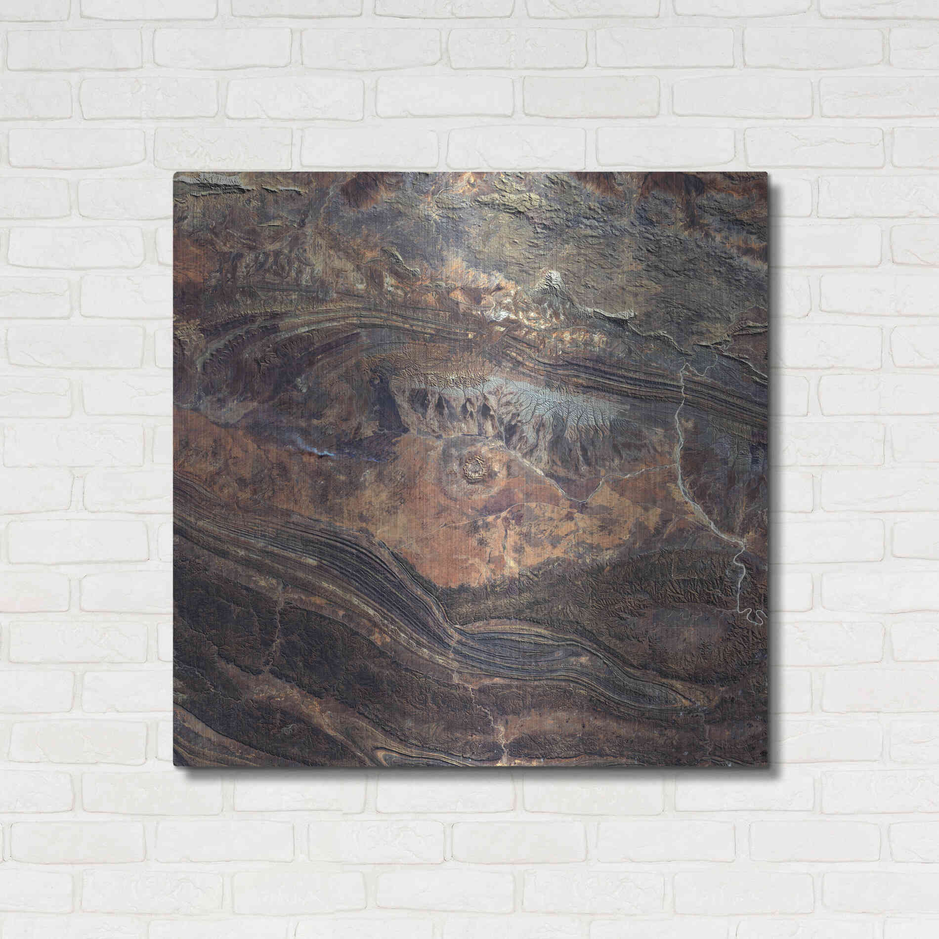 Luxe Metal Art 'Earth as Art: Gosses Bluff' Metal Wall Art,36x36