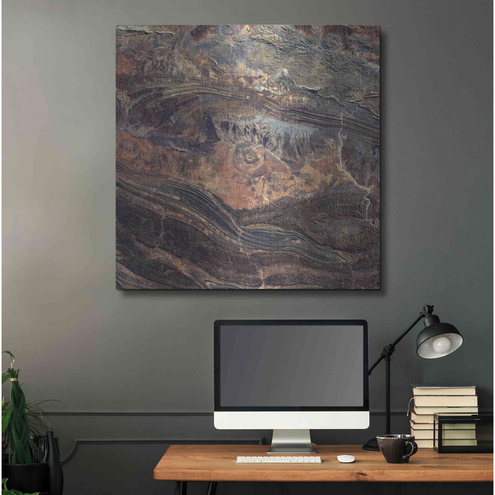 Luxe Metal Art 'Earth as Art: Gosses Bluff' Metal Wall Art,36x36