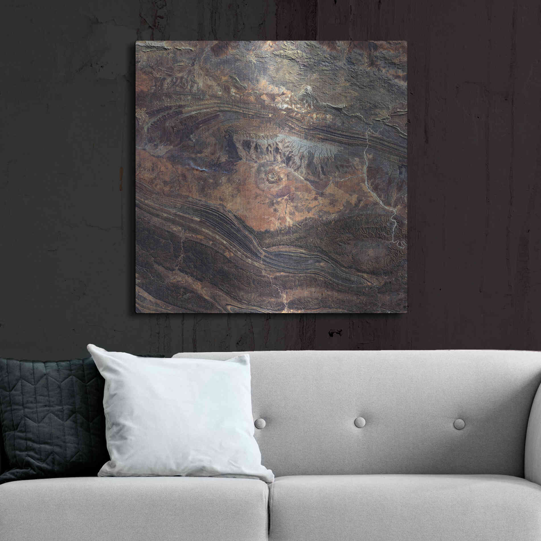 Luxe Metal Art 'Earth as Art: Gosses Bluff' Metal Wall Art,36x36