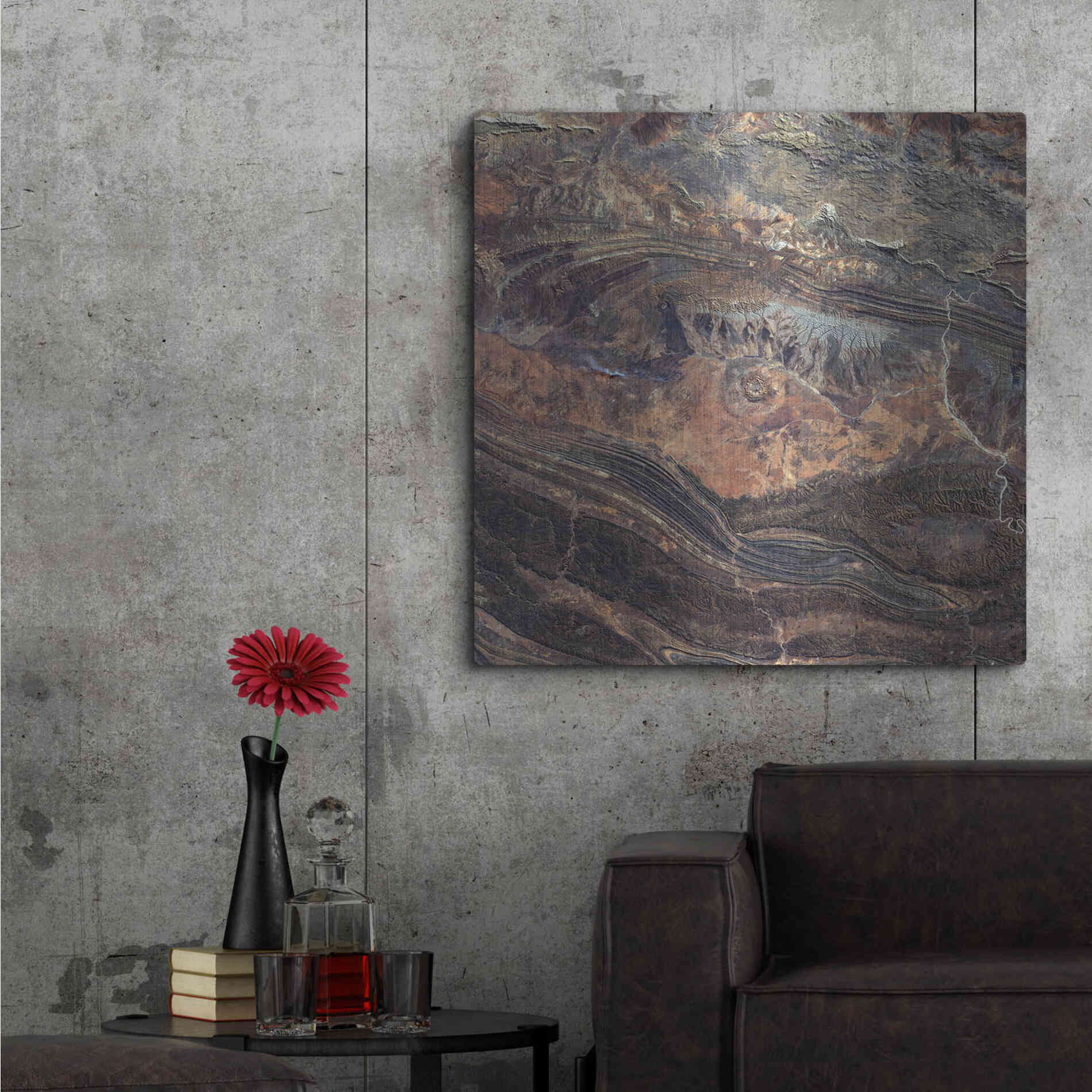 Luxe Metal Art 'Earth as Art: Gosses Bluff' Metal Wall Art,36x36