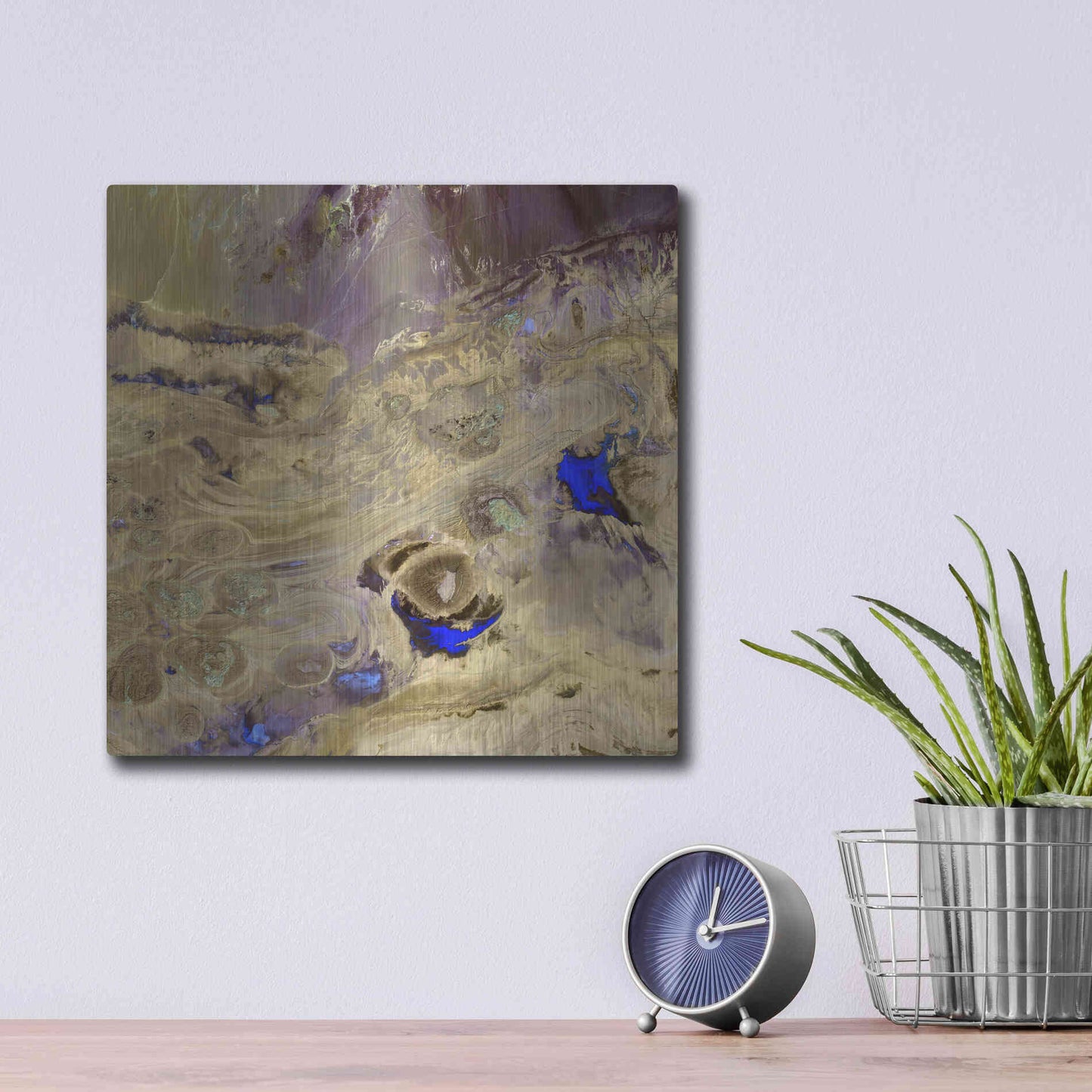 Luxe Metal Art 'Earth as Art: Great Salt Desert' Metal Wall Art,12x12