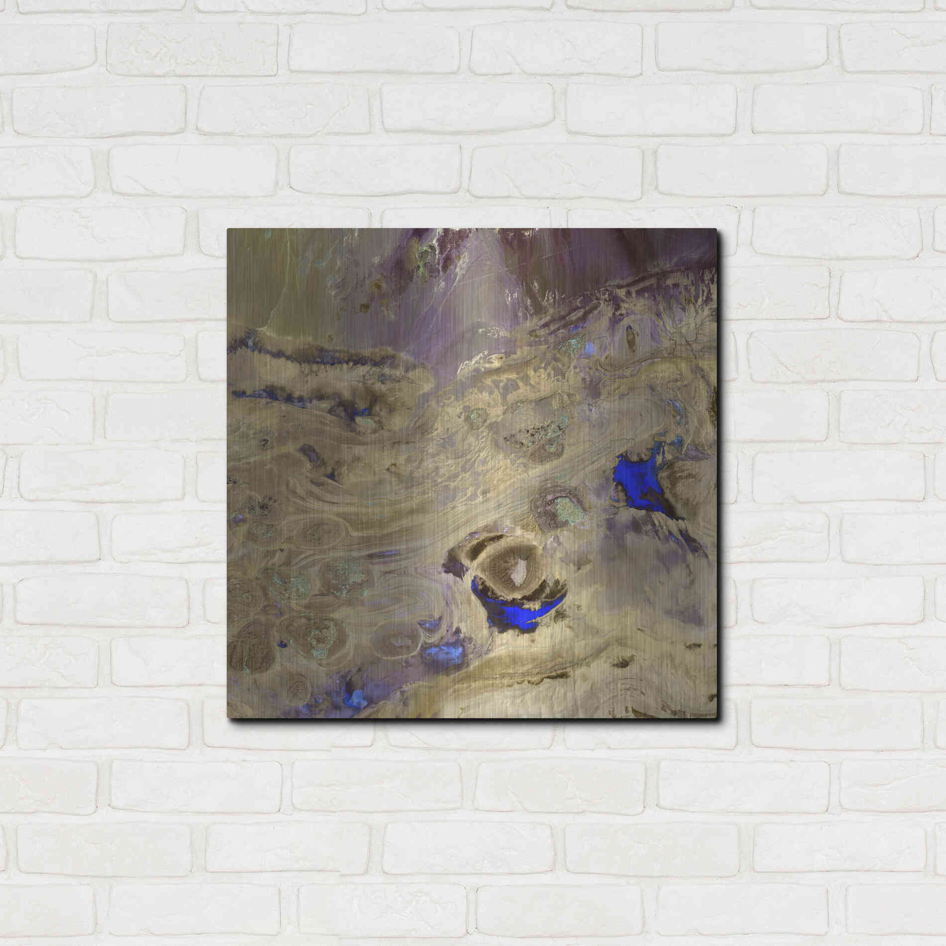 Luxe Metal Art 'Earth as Art: Great Salt Desert' Metal Wall Art,24x24