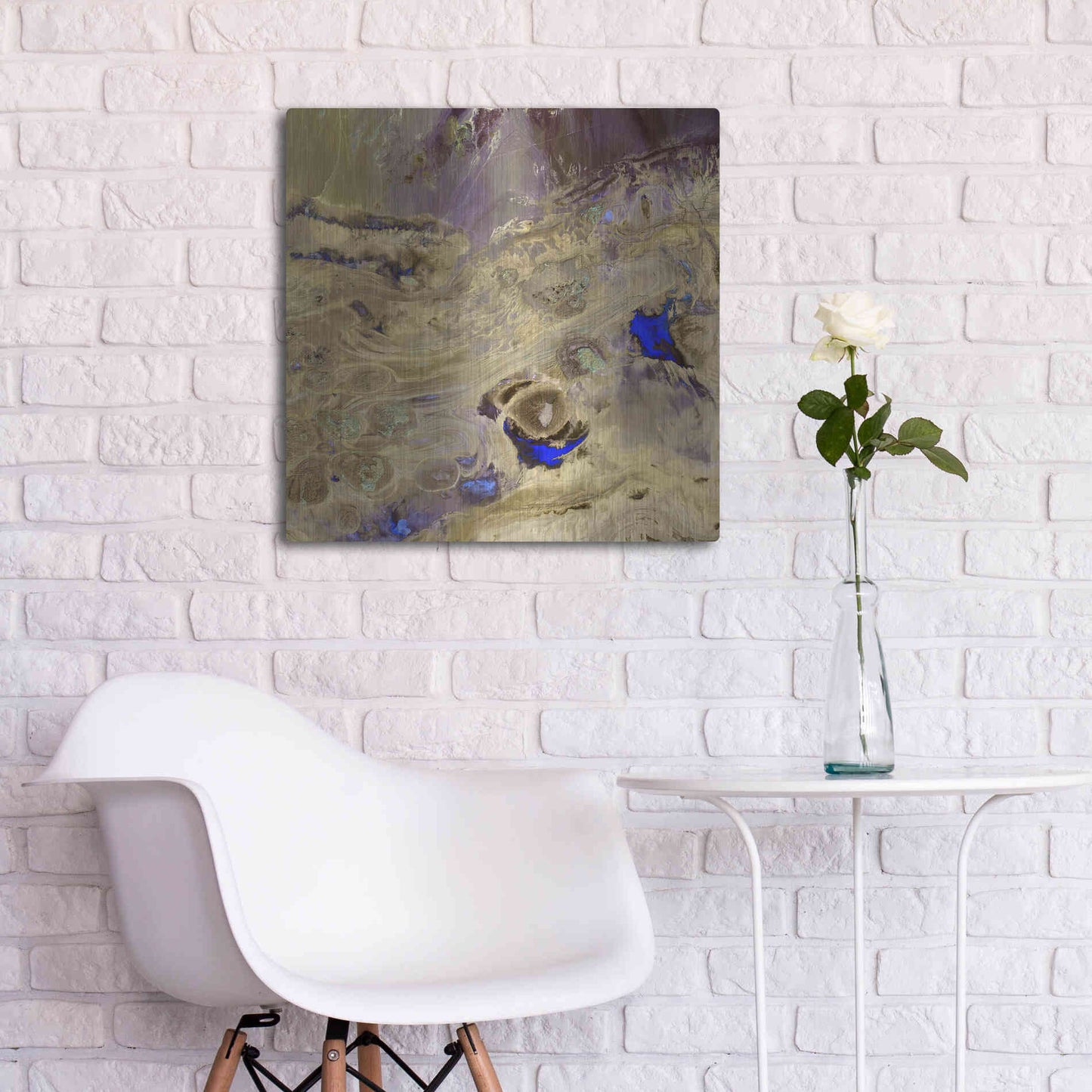 Luxe Metal Art 'Earth as Art: Great Salt Desert' Metal Wall Art,24x24