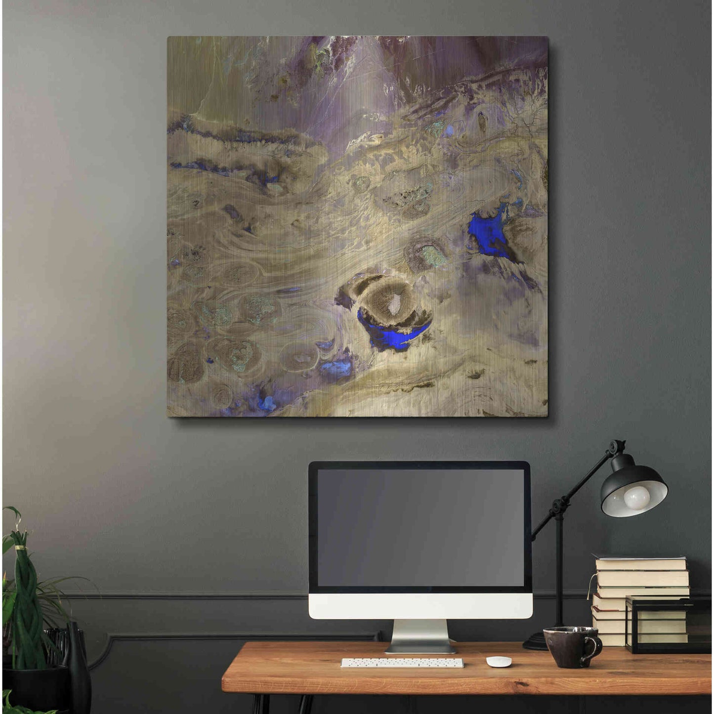 Luxe Metal Art 'Earth as Art: Great Salt Desert' Metal Wall Art,36x36