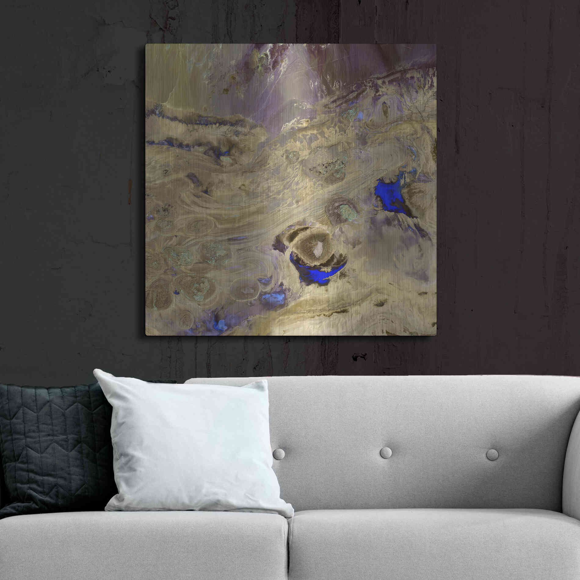 Luxe Metal Art 'Earth as Art: Great Salt Desert' Metal Wall Art,36x36