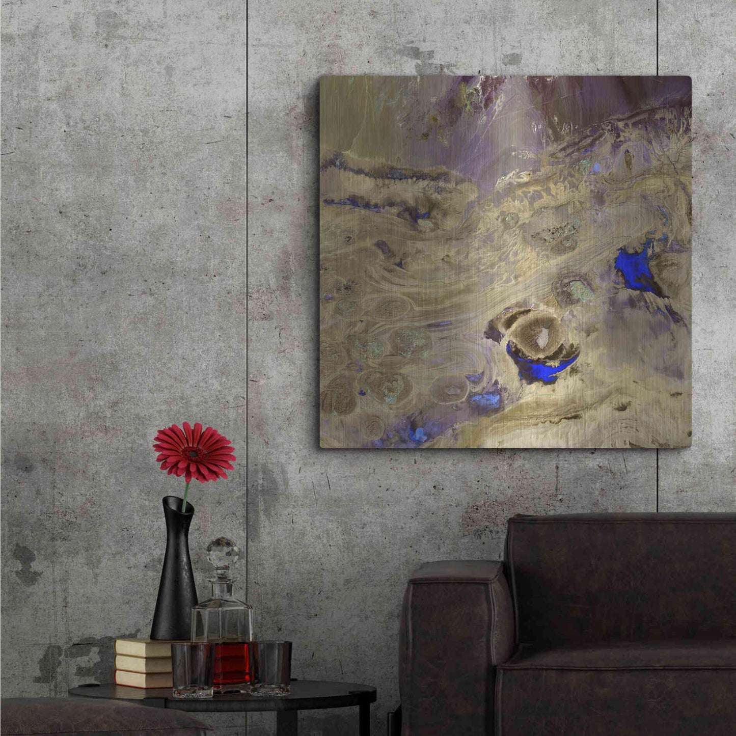Luxe Metal Art 'Earth as Art: Great Salt Desert' Metal Wall Art,36x36