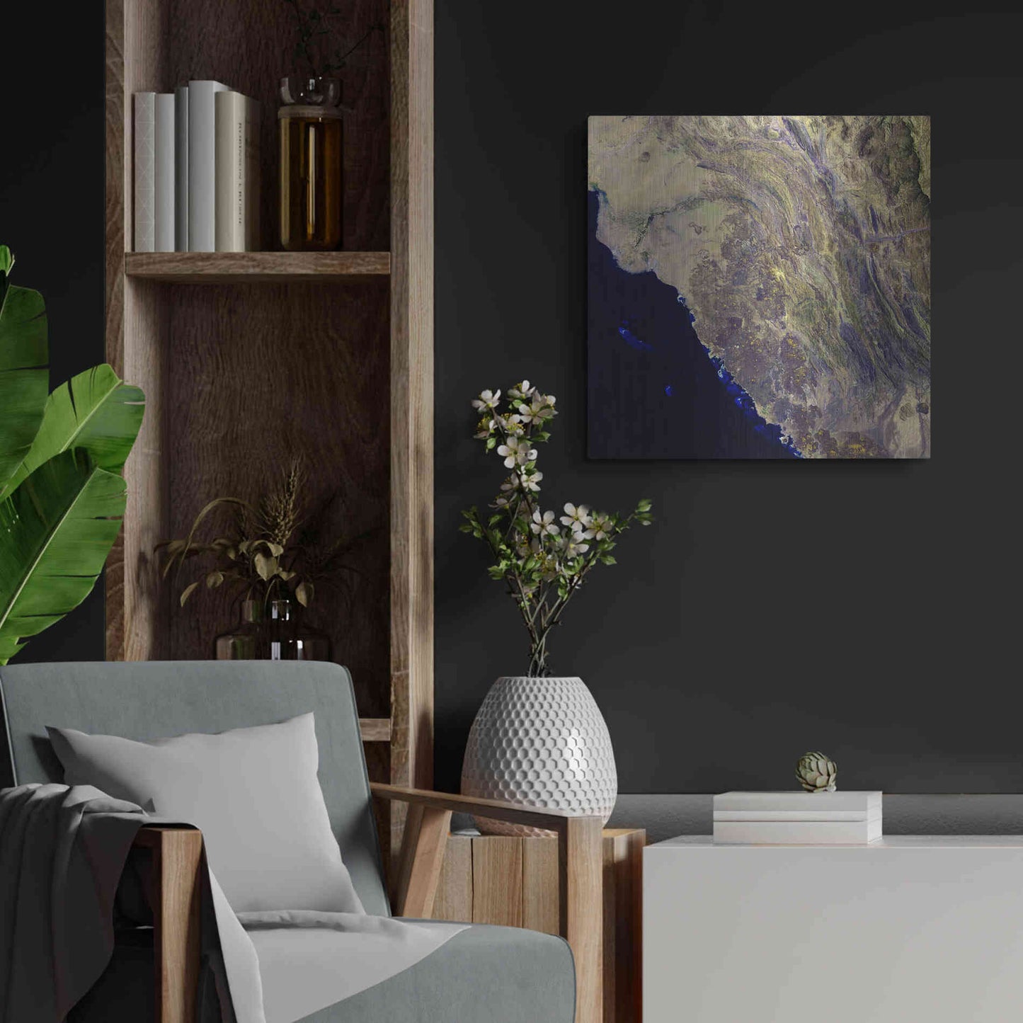 Luxe Metal Art 'Earth as Art: Harrat Al Birk' Metal Wall Art,24x24