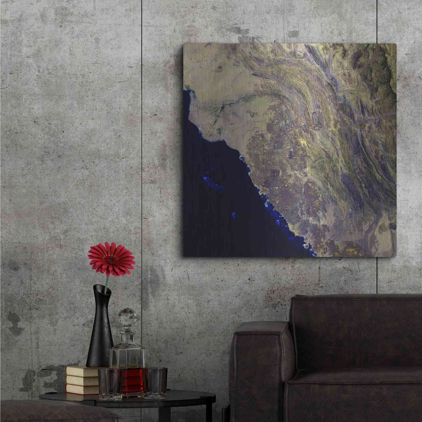 Luxe Metal Art 'Earth as Art: Harrat Al Birk' Metal Wall Art,36x36