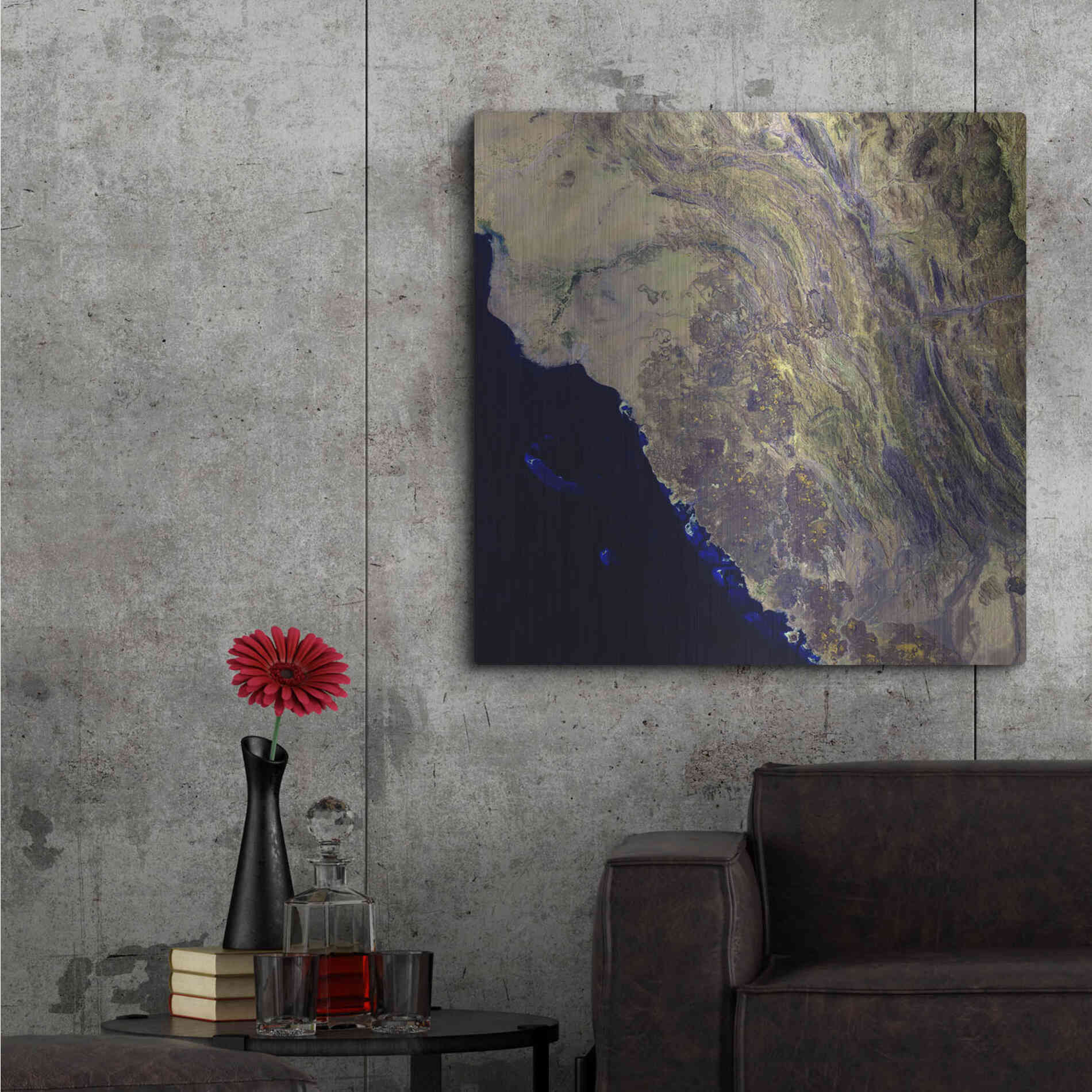 Luxe Metal Art 'Earth as Art: Harrat Al Birk' Metal Wall Art,36x36
