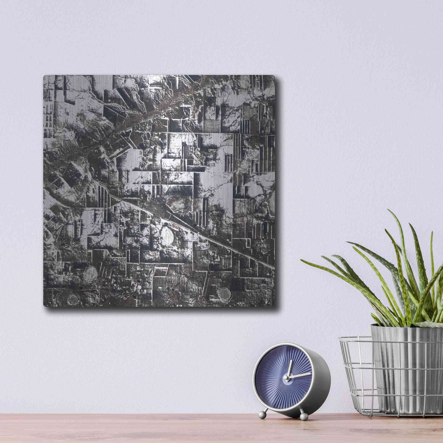 Luxe Metal Art 'Earth as Art: Northern Kazakhstan' Metal Wall Art,12x12