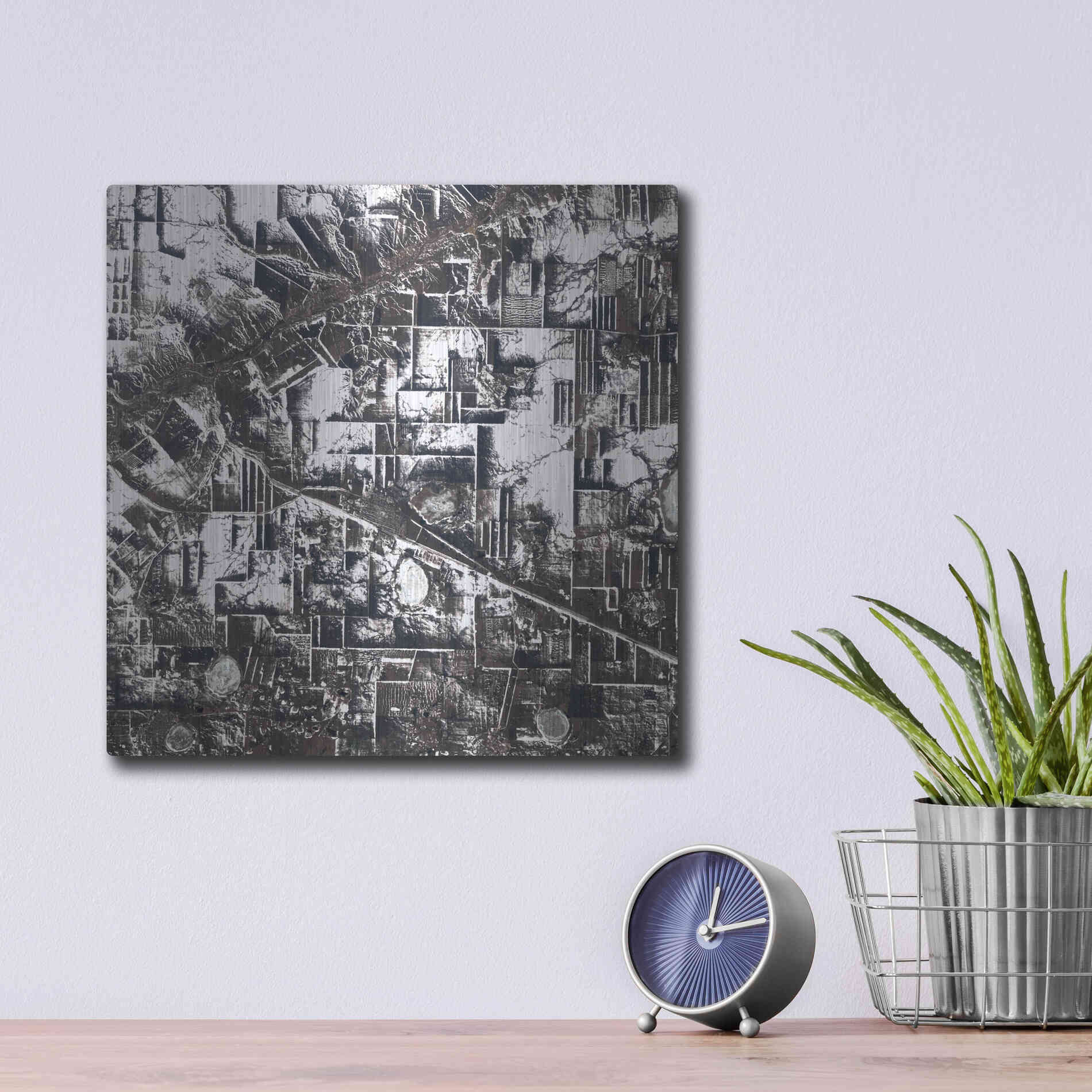 Luxe Metal Art 'Earth as Art: Northern Kazakhstan' Metal Wall Art,12x12