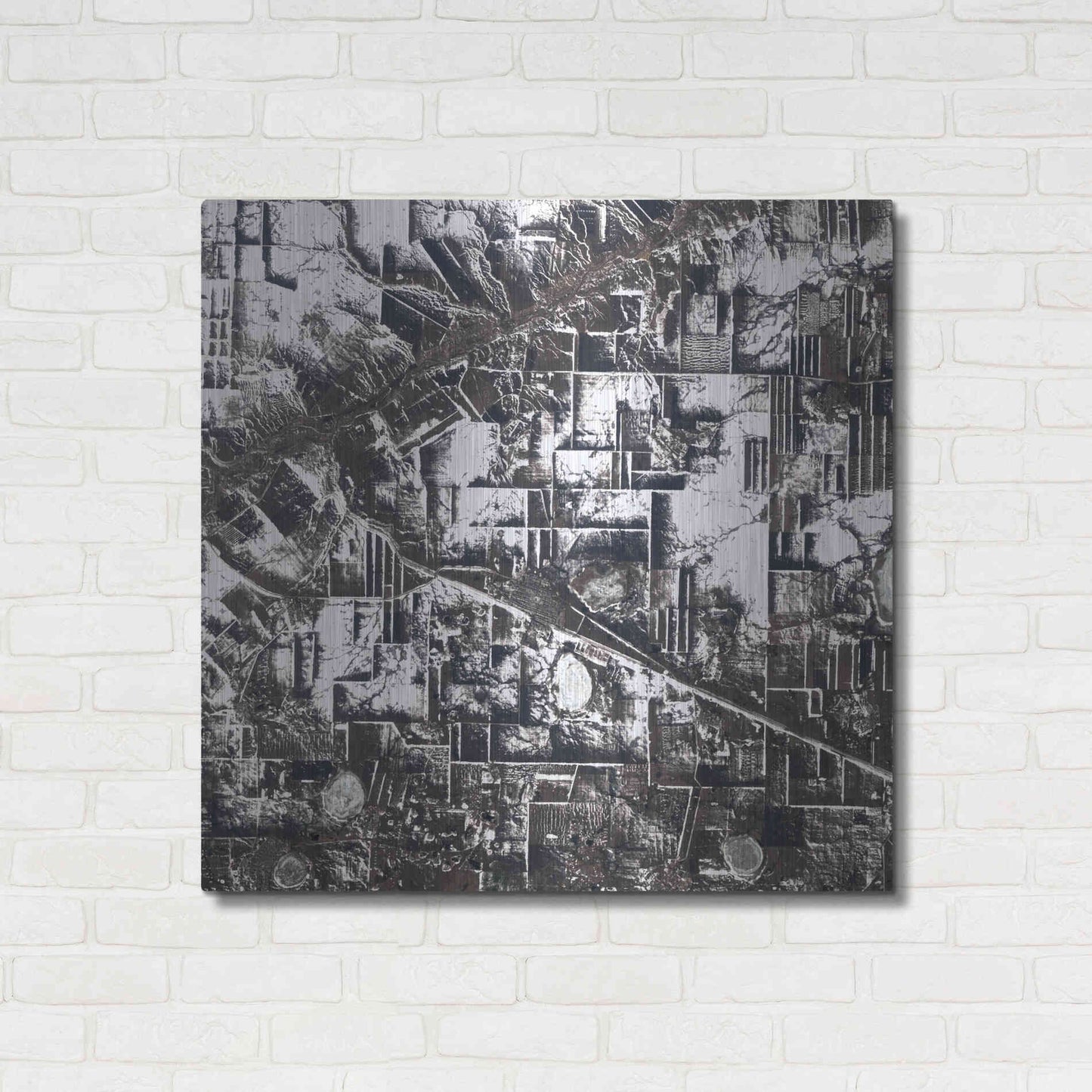 Luxe Metal Art 'Earth as Art: Northern Kazakhstan' Metal Wall Art,36x36