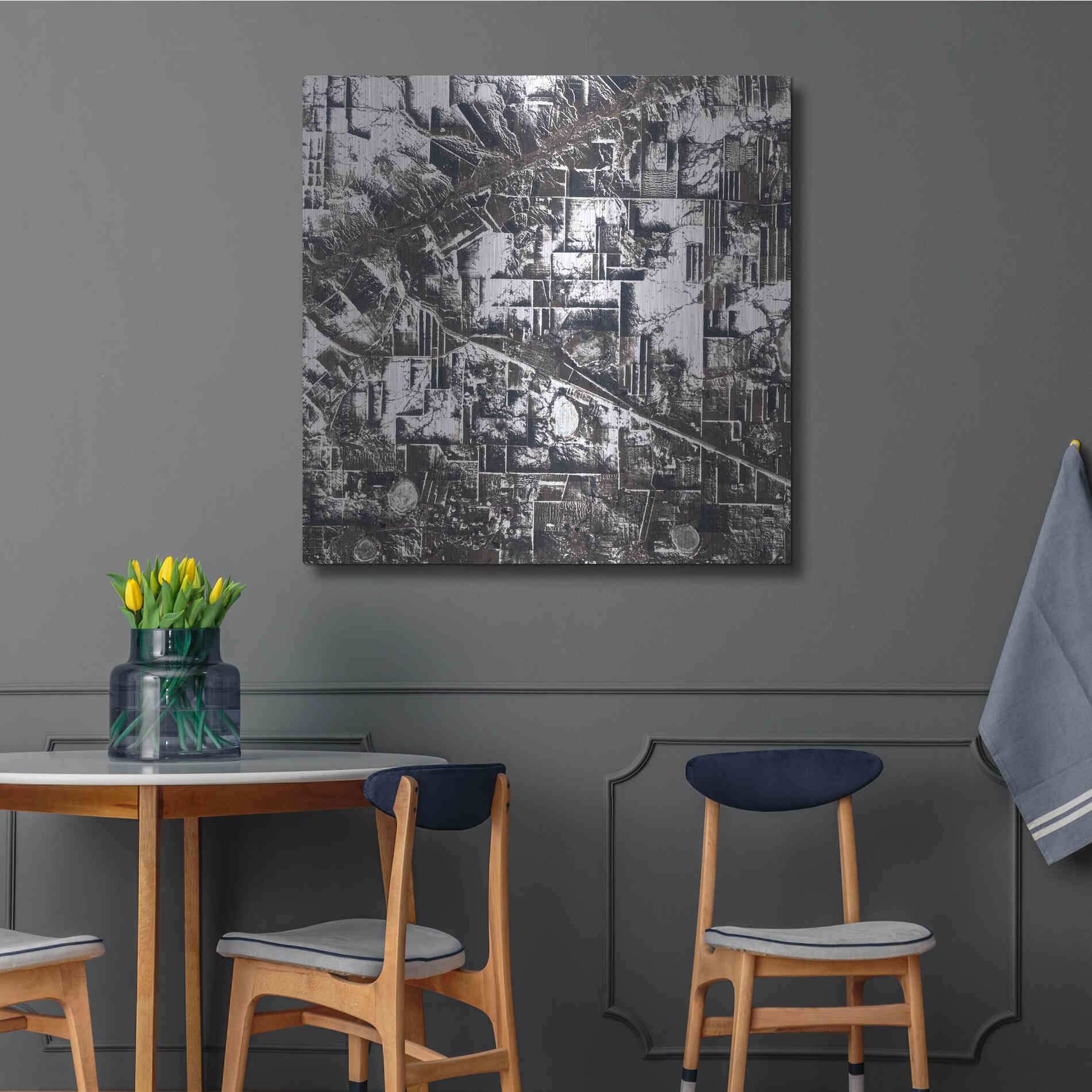 Luxe Metal Art 'Earth as Art: Northern Kazakhstan' Metal Wall Art,36x36