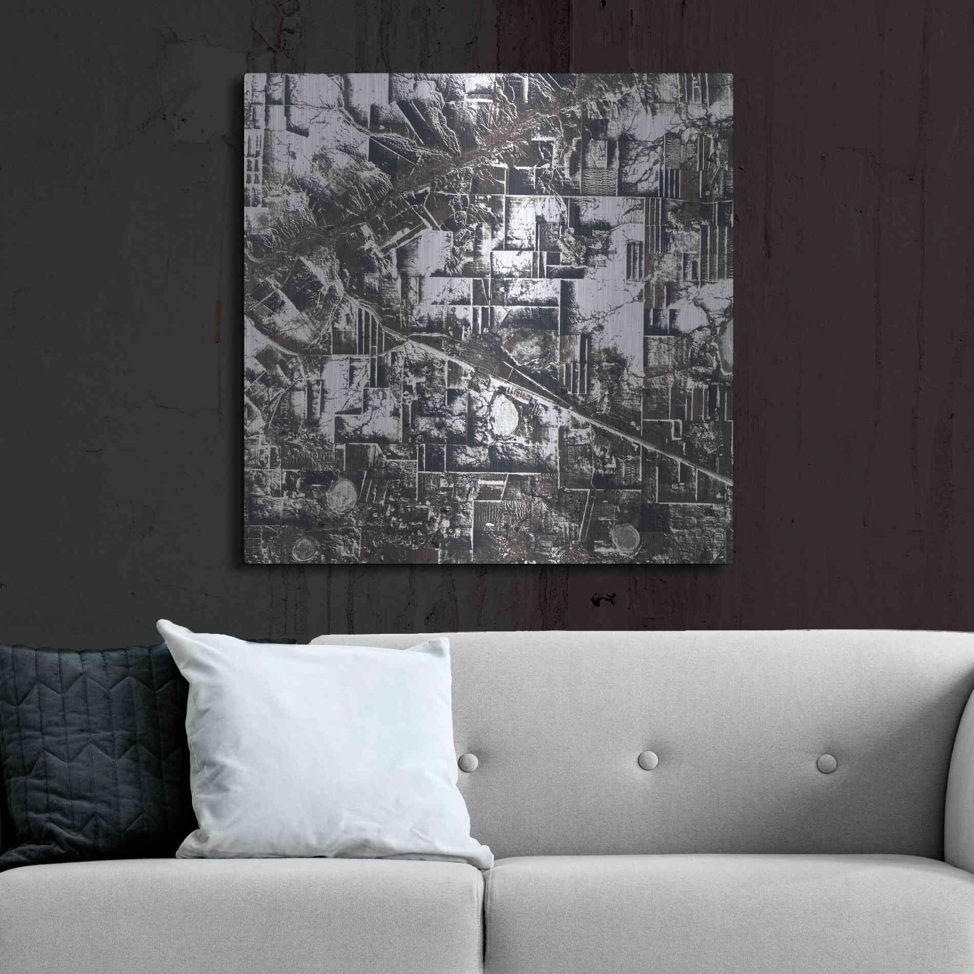 Luxe Metal Art 'Earth as Art: Northern Kazakhstan' Metal Wall Art,36x36