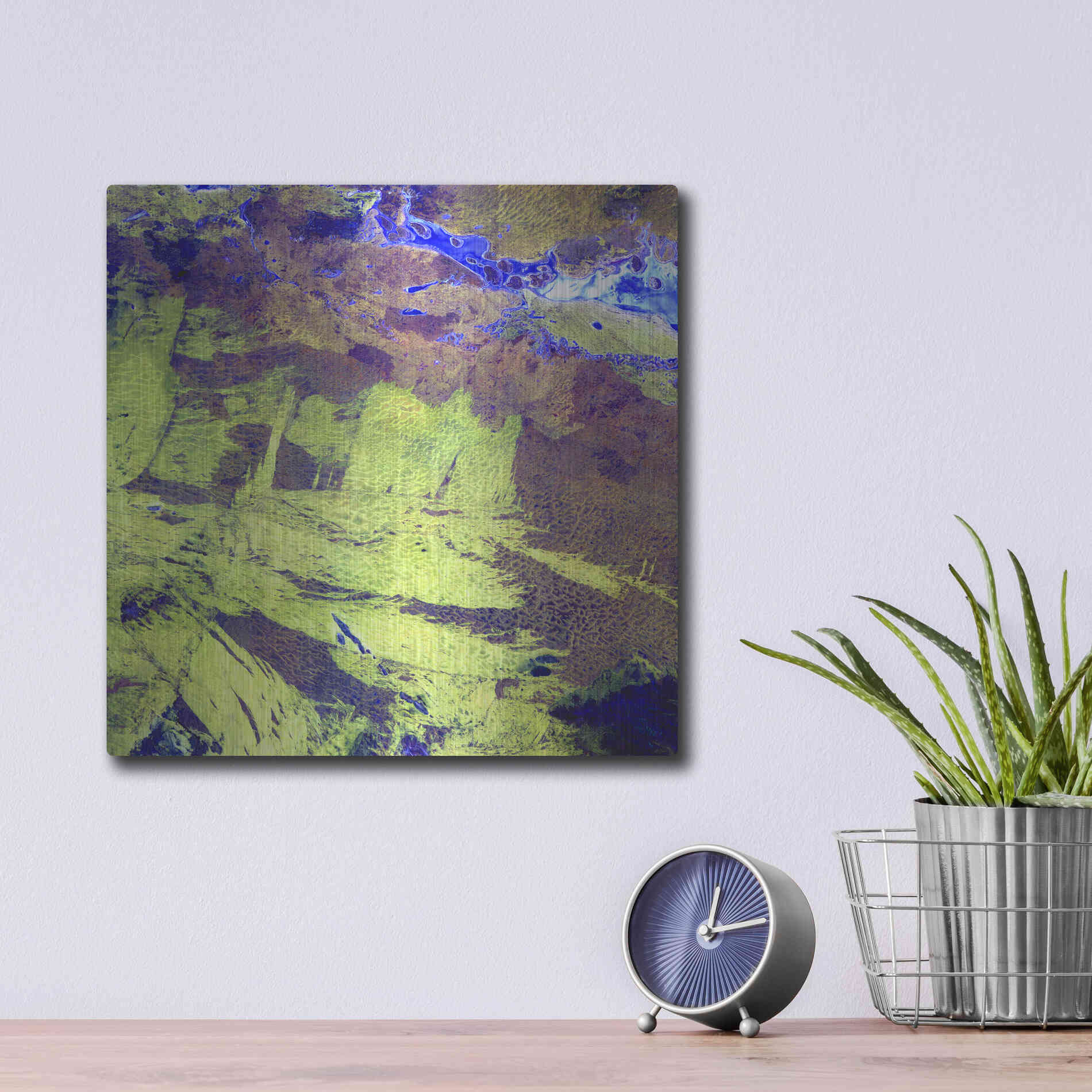 Luxe Metal Art 'Earth as Art: Lake Amadeus' Metal Wall Art,12x12