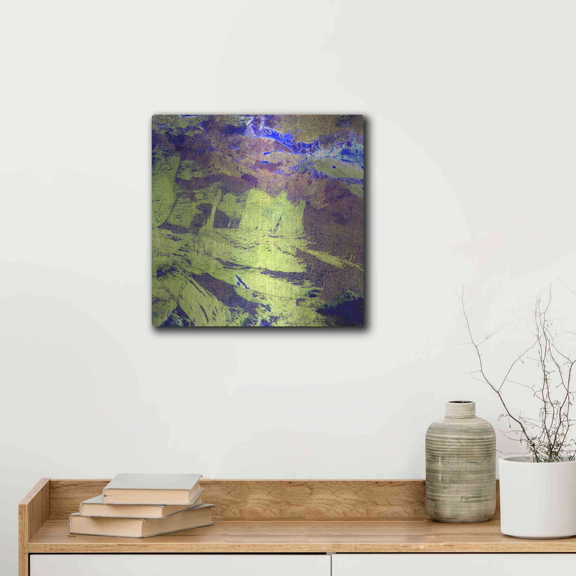 Luxe Metal Art 'Earth as Art: Lake Amadeus' Metal Wall Art,12x12