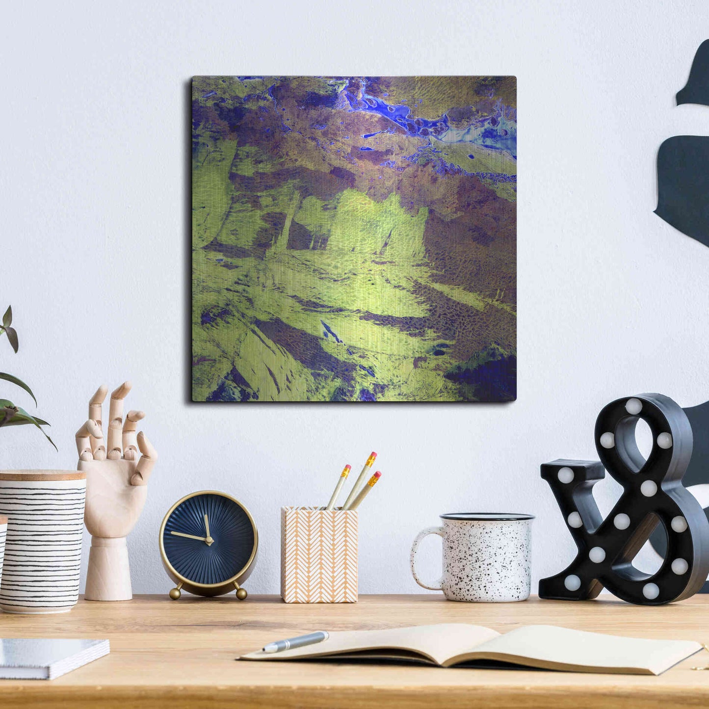 Luxe Metal Art 'Earth as Art: Lake Amadeus' Metal Wall Art,12x12