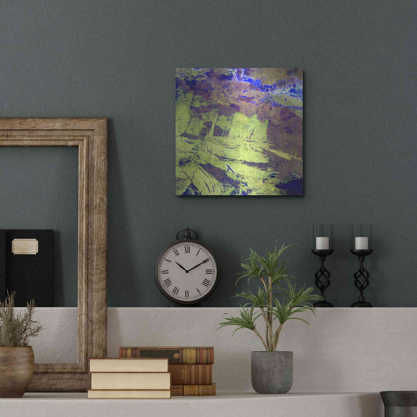 Luxe Metal Art 'Earth as Art: Lake Amadeus' Metal Wall Art,12x12
