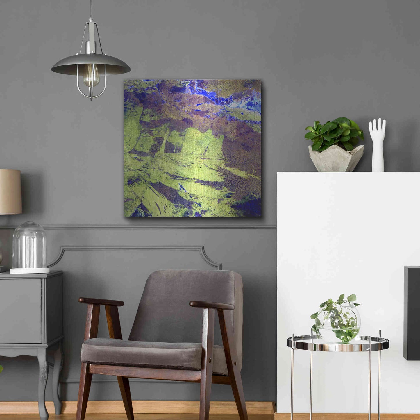 Luxe Metal Art 'Earth as Art: Lake Amadeus' Metal Wall Art,24x24