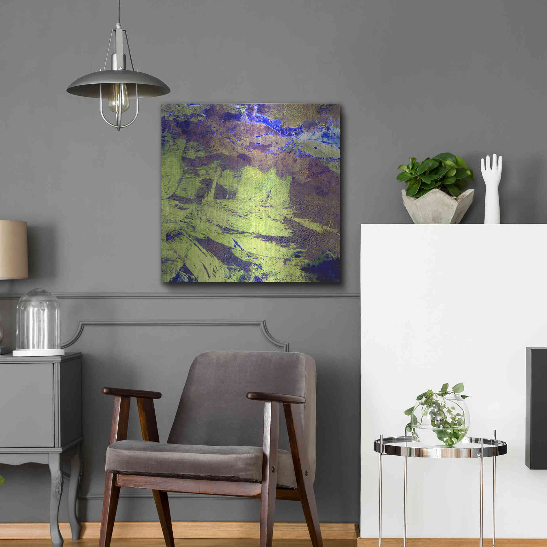 Luxe Metal Art 'Earth as Art: Lake Amadeus' Metal Wall Art,24x24