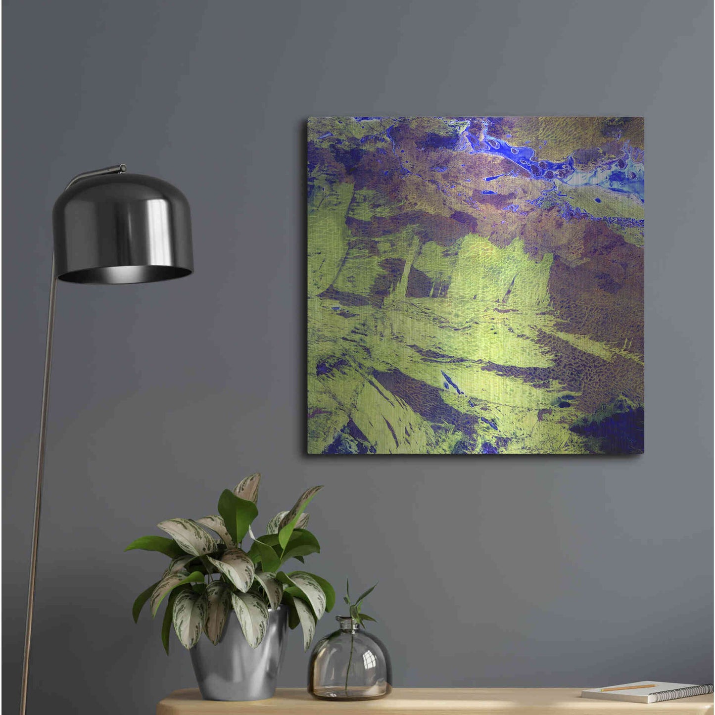 Luxe Metal Art 'Earth as Art: Lake Amadeus' Metal Wall Art,24x24