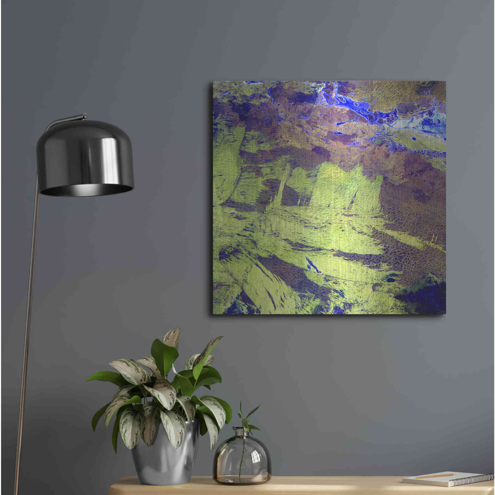 Luxe Metal Art 'Earth as Art: Lake Amadeus' Metal Wall Art,24x24