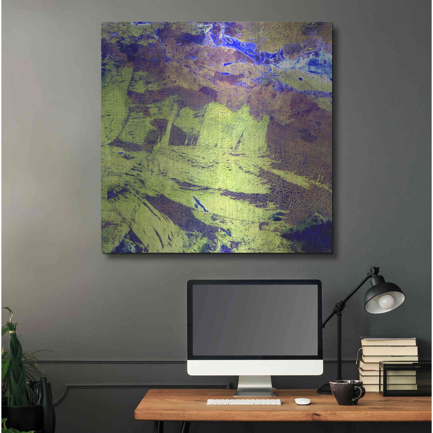 Luxe Metal Art 'Earth as Art: Lake Amadeus' Metal Wall Art,36x36