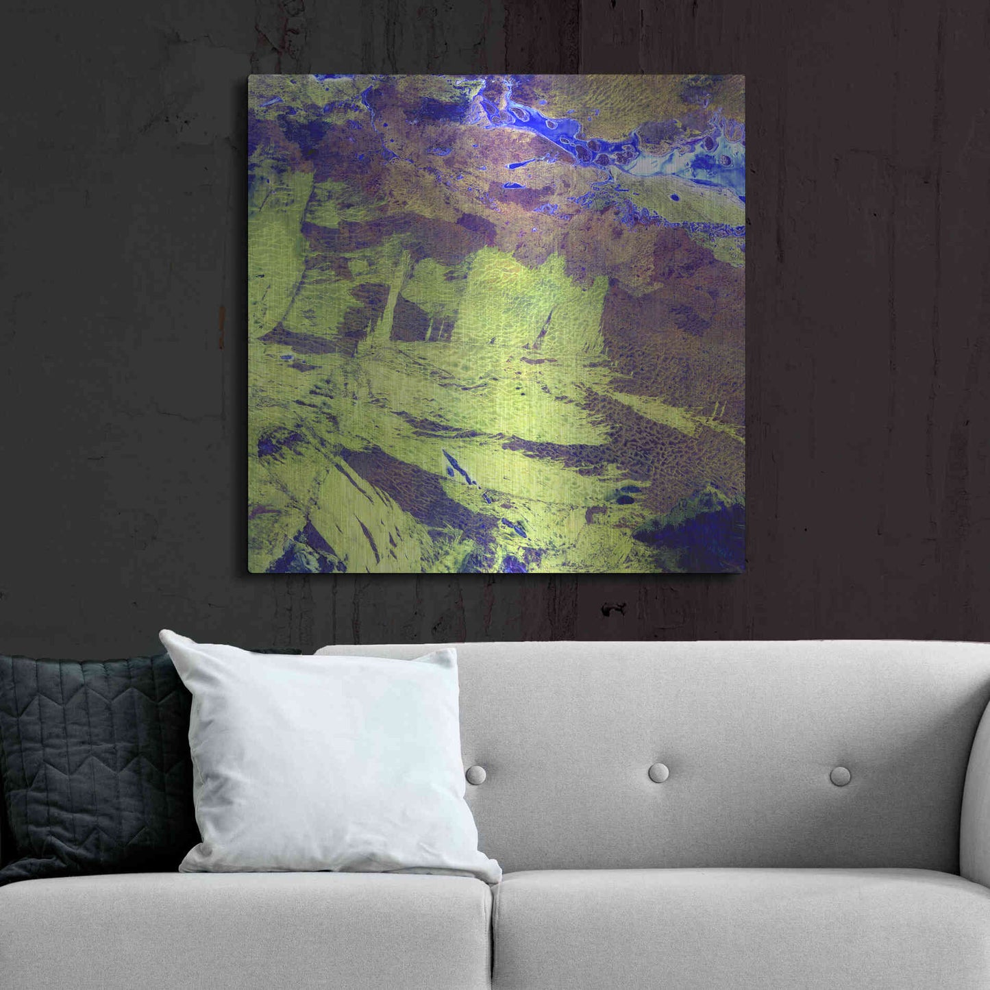 Luxe Metal Art 'Earth as Art: Lake Amadeus' Metal Wall Art,36x36