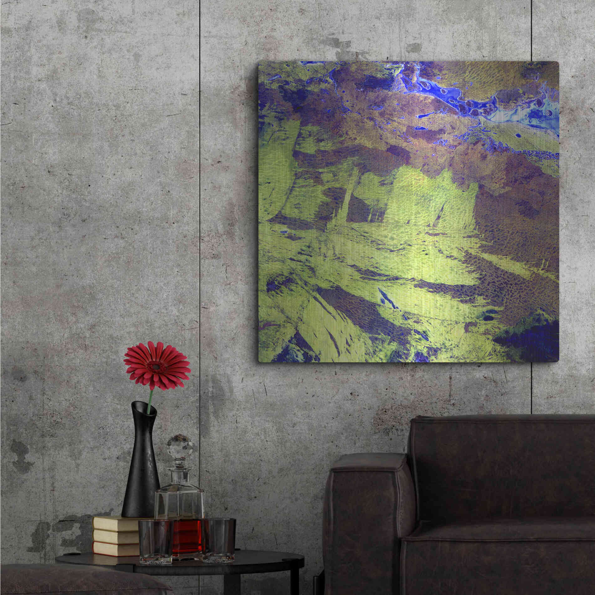 Luxe Metal Art 'Earth as Art: Lake Amadeus' Metal Wall Art,36x36