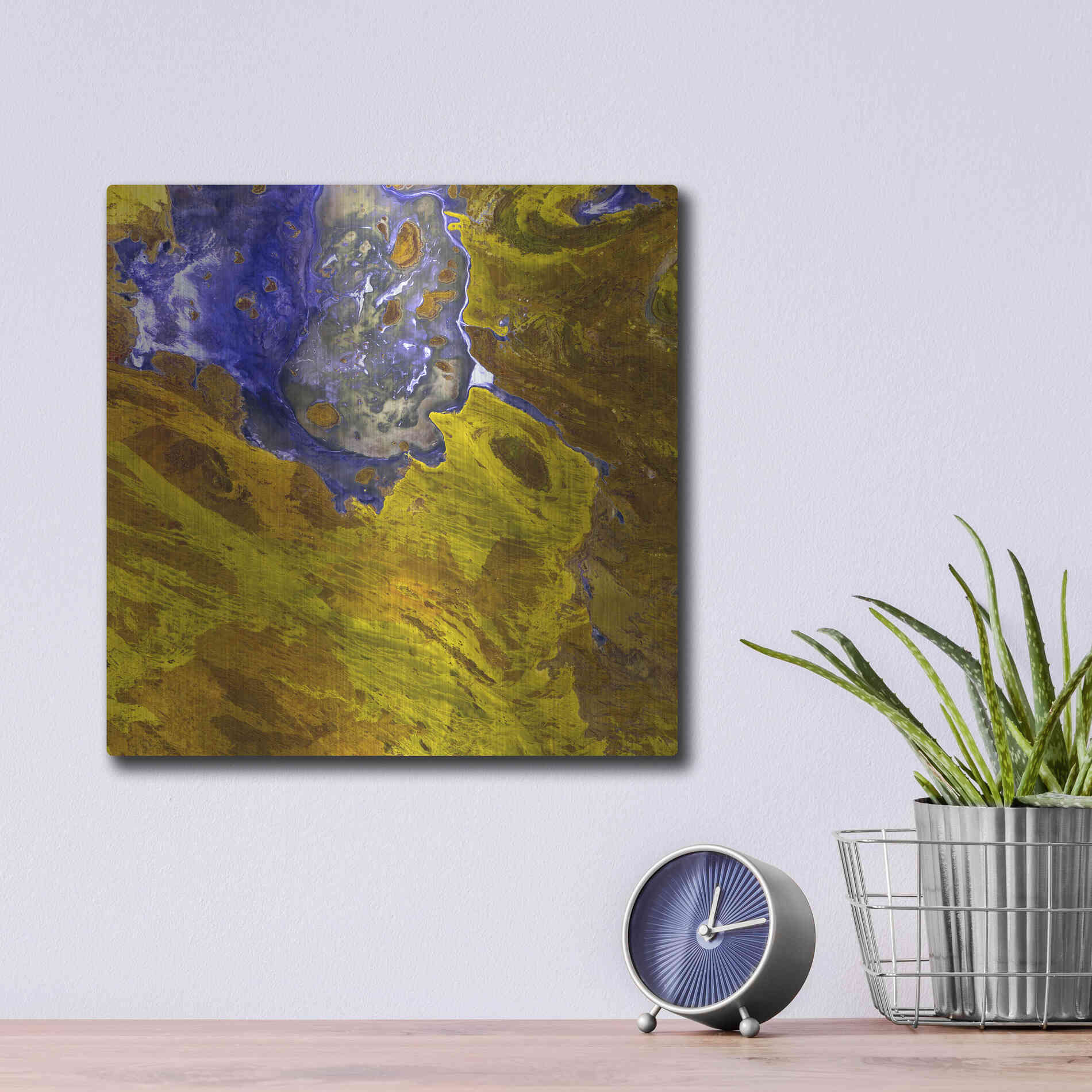 Luxe Metal Art 'Earth as Art: Lake Disappointment' Metal Wall Art,12x12