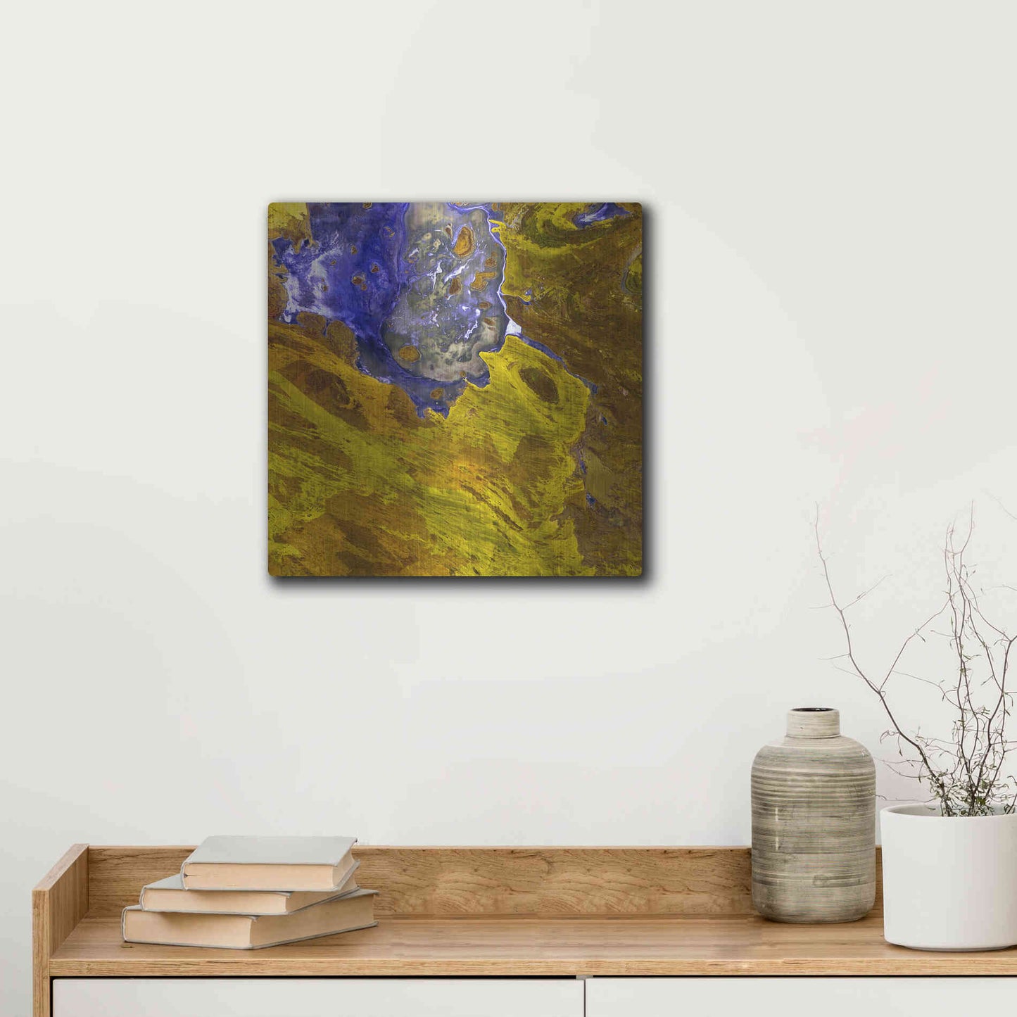 Luxe Metal Art 'Earth as Art: Lake Disappointment' Metal Wall Art,12x12