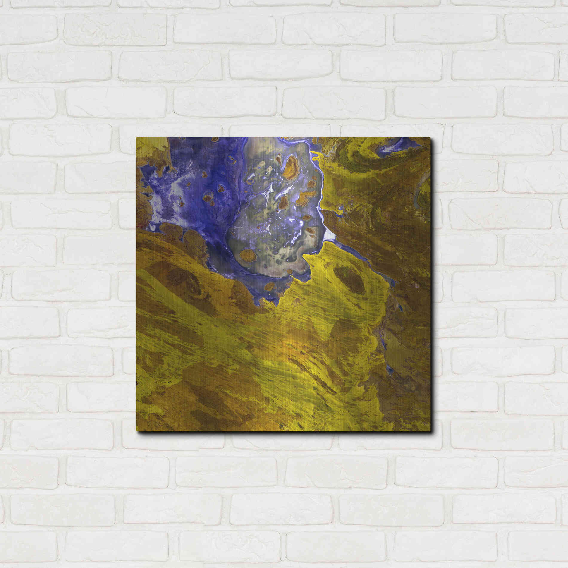 Luxe Metal Art 'Earth as Art: Lake Disappointment' Metal Wall Art,24x24
