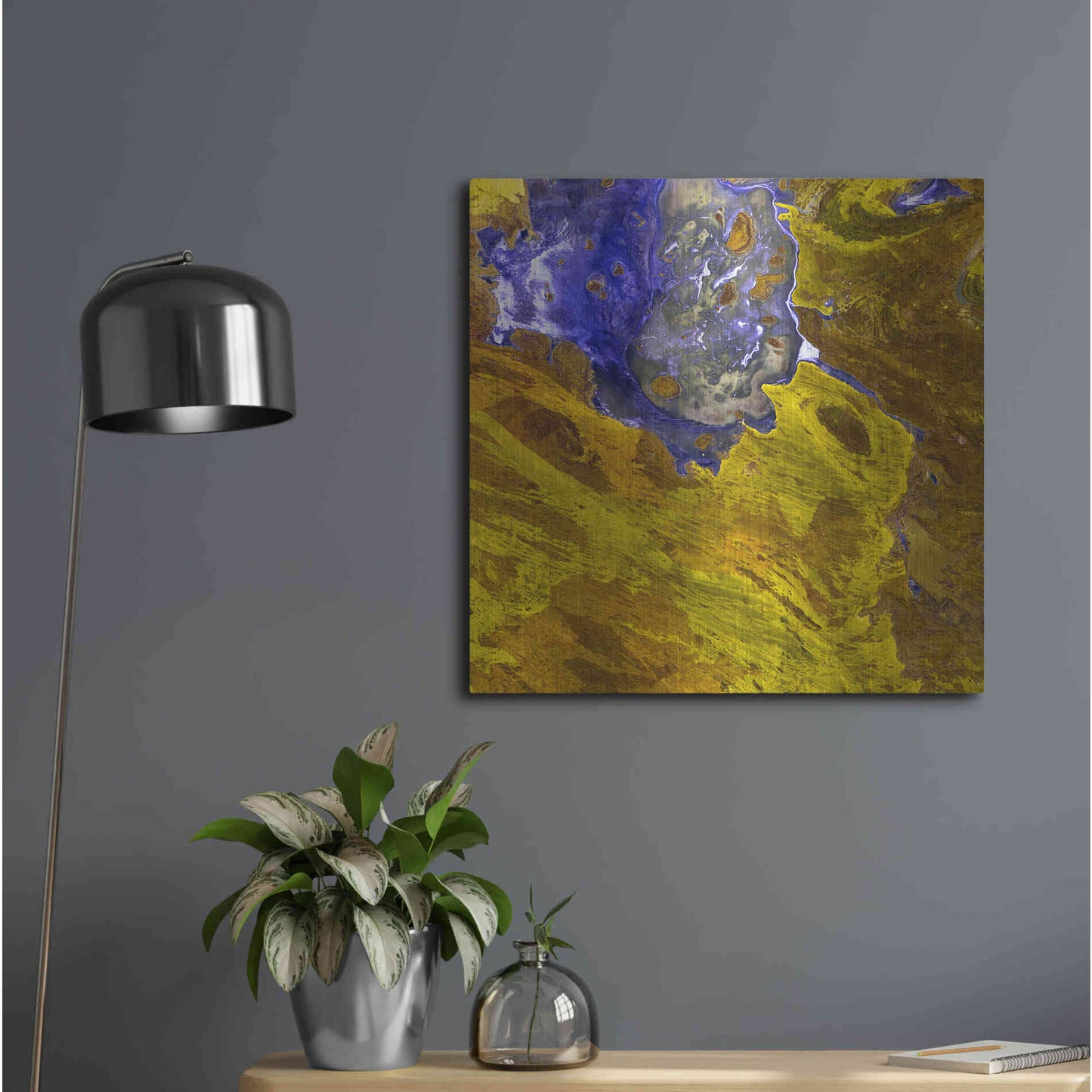 Luxe Metal Art 'Earth as Art: Lake Disappointment' Metal Wall Art,24x24