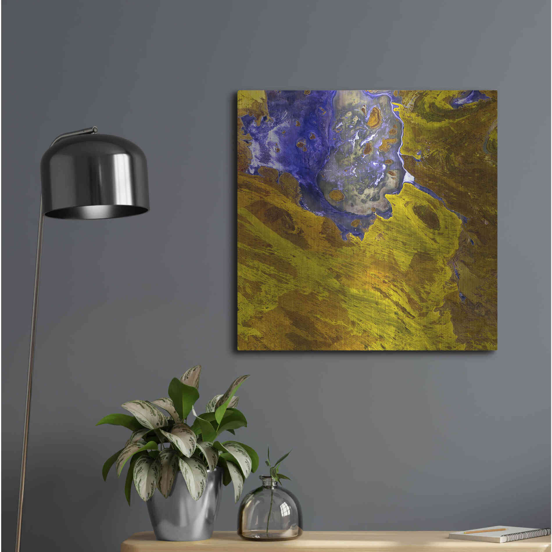 Luxe Metal Art 'Earth as Art: Lake Disappointment' Metal Wall Art,24x24